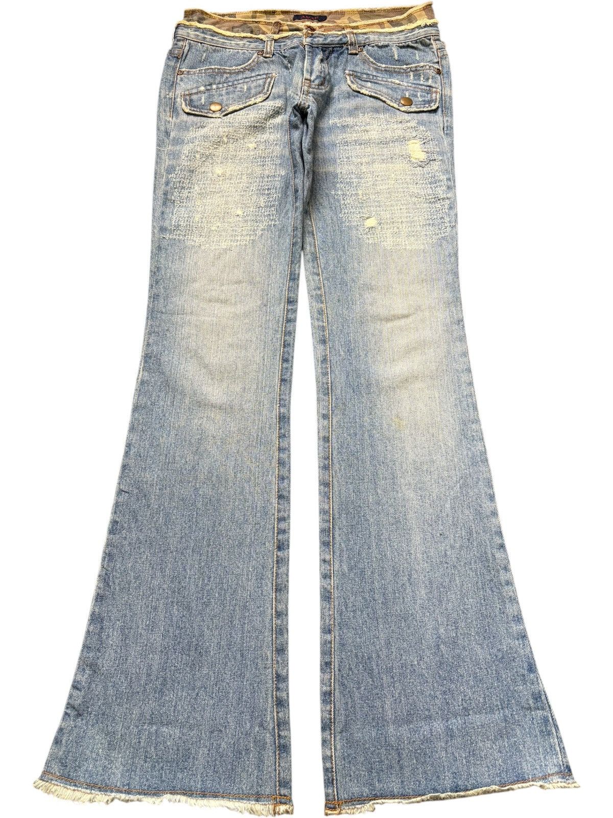 Hysteric Glamour Vintage Japanese Brand Double Waist Low Rise Flare Jeans Size 29" - 1 Thumbnail