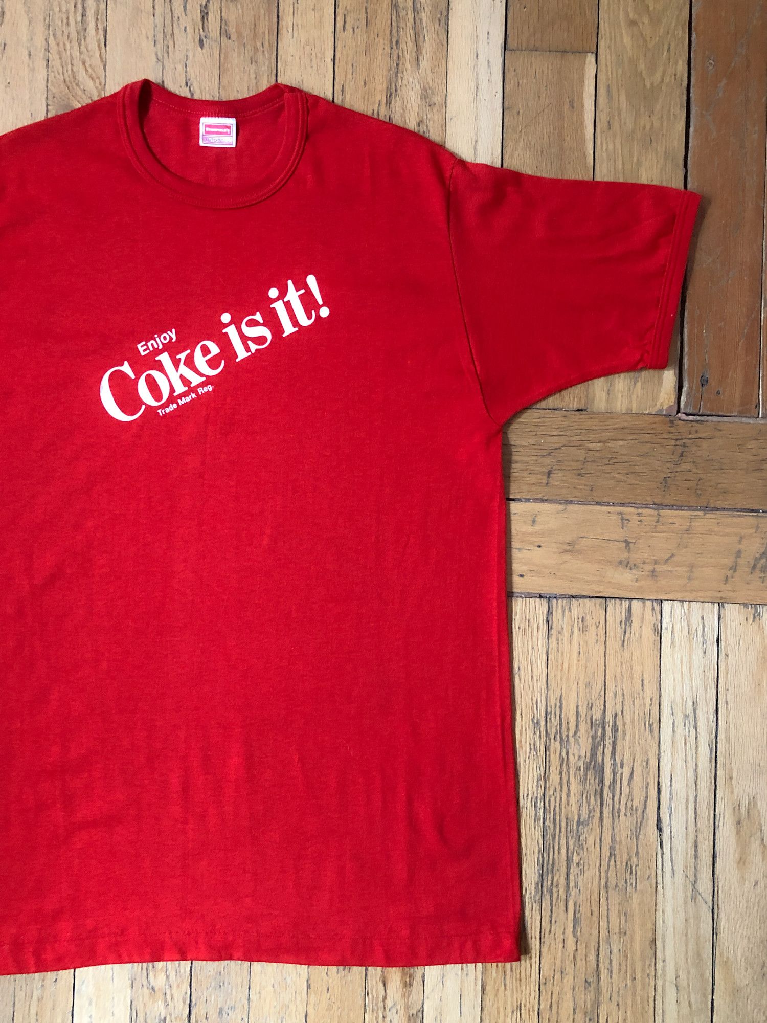 Coca Cola × Vintage 80s Single Stitch Red 'Coca Cola' Ringer T-Shirt Size US XL / EU 56 / 4 - 1 Thumbnail