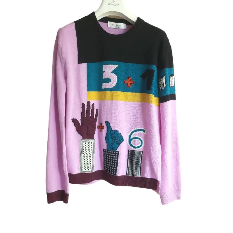 Valentino Valentino Colorful Wool Graphic Sweater for Women 0089 Size S / US 4 / IT 40 - 1 Thumbnail