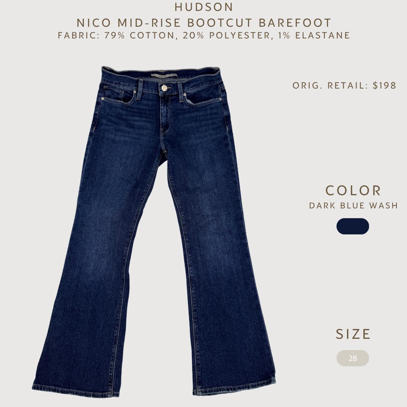 Hudson Hudson Nico Bootcut Jeans Dark Wash Mid Rise 28 Size 28" / US 6 / IT 42 - 2 Thumbnail