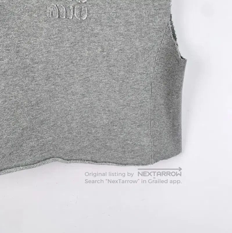 Miu Miu Miu Miu Gray Cotton Women's Crop Hoodie . Size XS / US 0-2 / IT 36-38 - 4 Thumbnail
