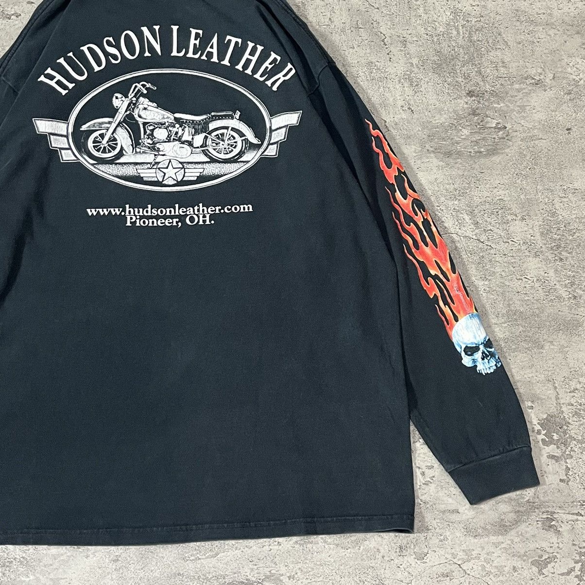 Vintage Hudson Leather FL Series Flame Sleeve Tee - Black
