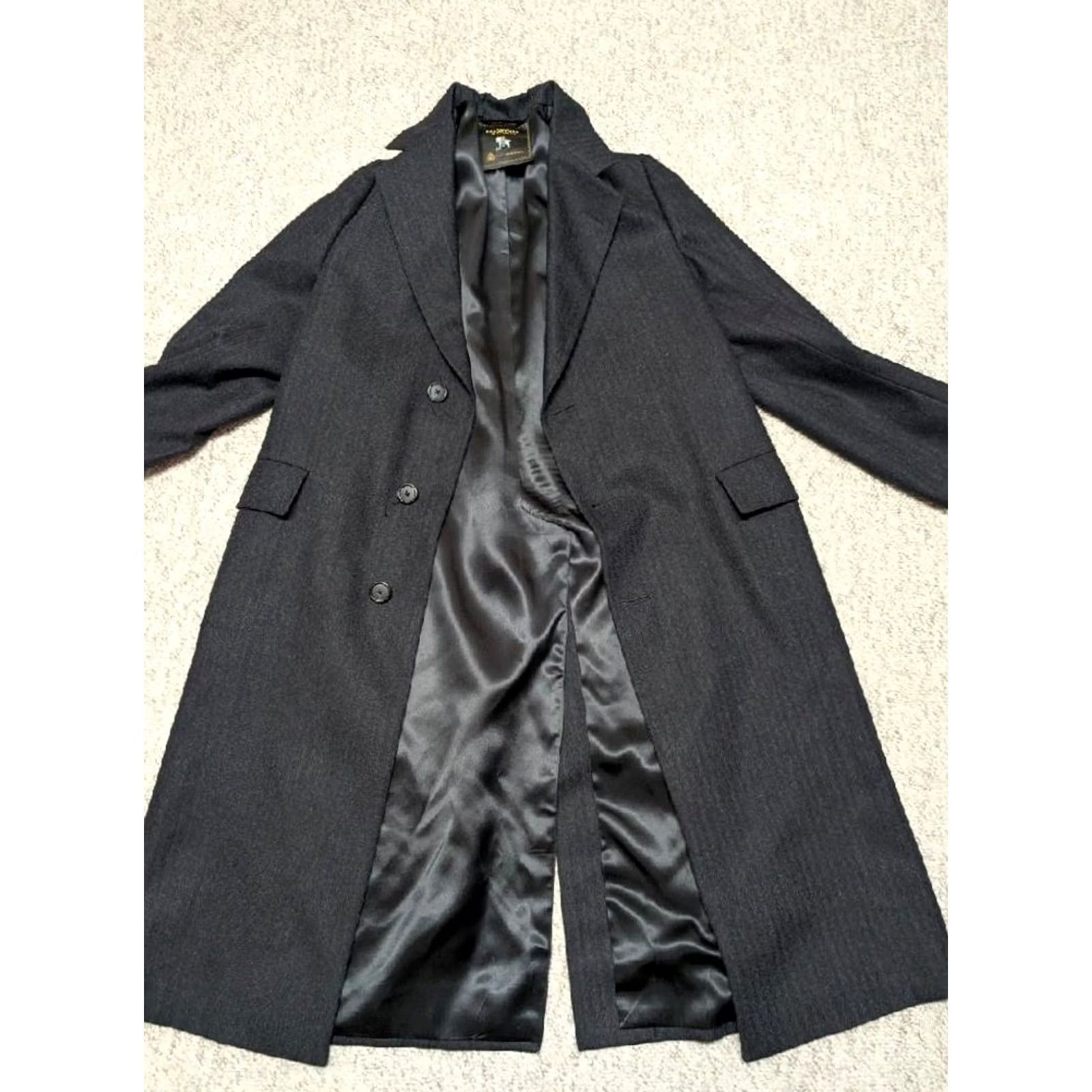 Hart Schaffner Marx VINTAGE Hart Schaffner Marx Overcoat Wool Tweed Herringbone Blue 44 Long Coat Wool USA Made Mens Size US L / EU 52-54 / 3 - 7 Thumbnail