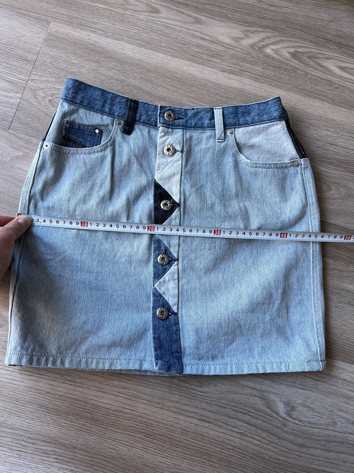 Diesel Vintage Diesel Avant Garde Denim Button Skirt Size 27" / US 4 / IT 40 - 12 Thumbnail
