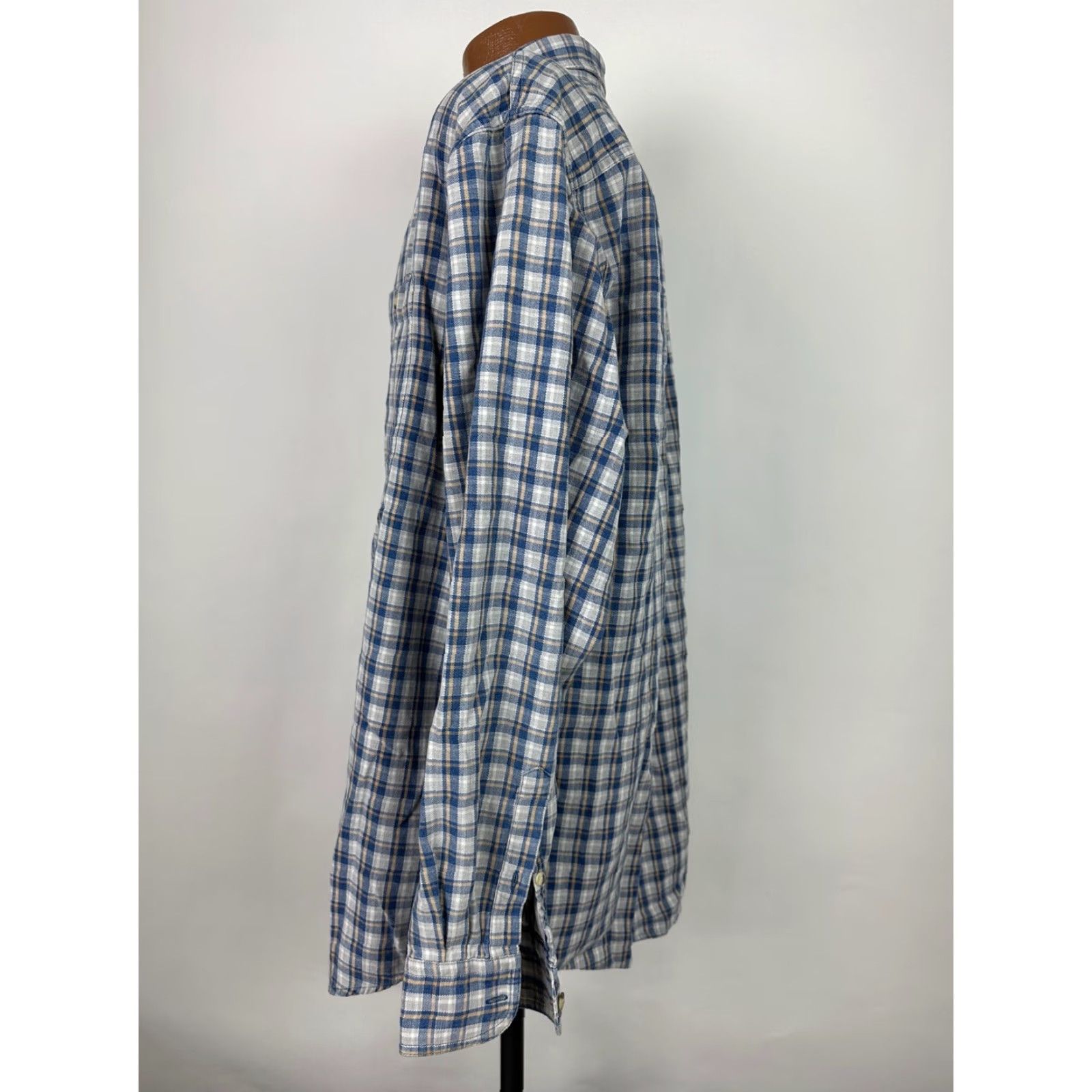 Vintage VINTAGE Trader Bay Oxford Shirt Men Large Gray Blue Plaid Button-Up Heavy Cotton Casual Size US L / EU 52-54 / 3 - 7 Thumbnail