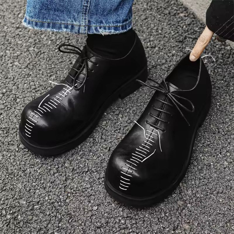 Other Real Genuine Leather Punk Gothic Derby Casual Shoes Boots Size US 11 / EU 44 - 1 Thumbnail