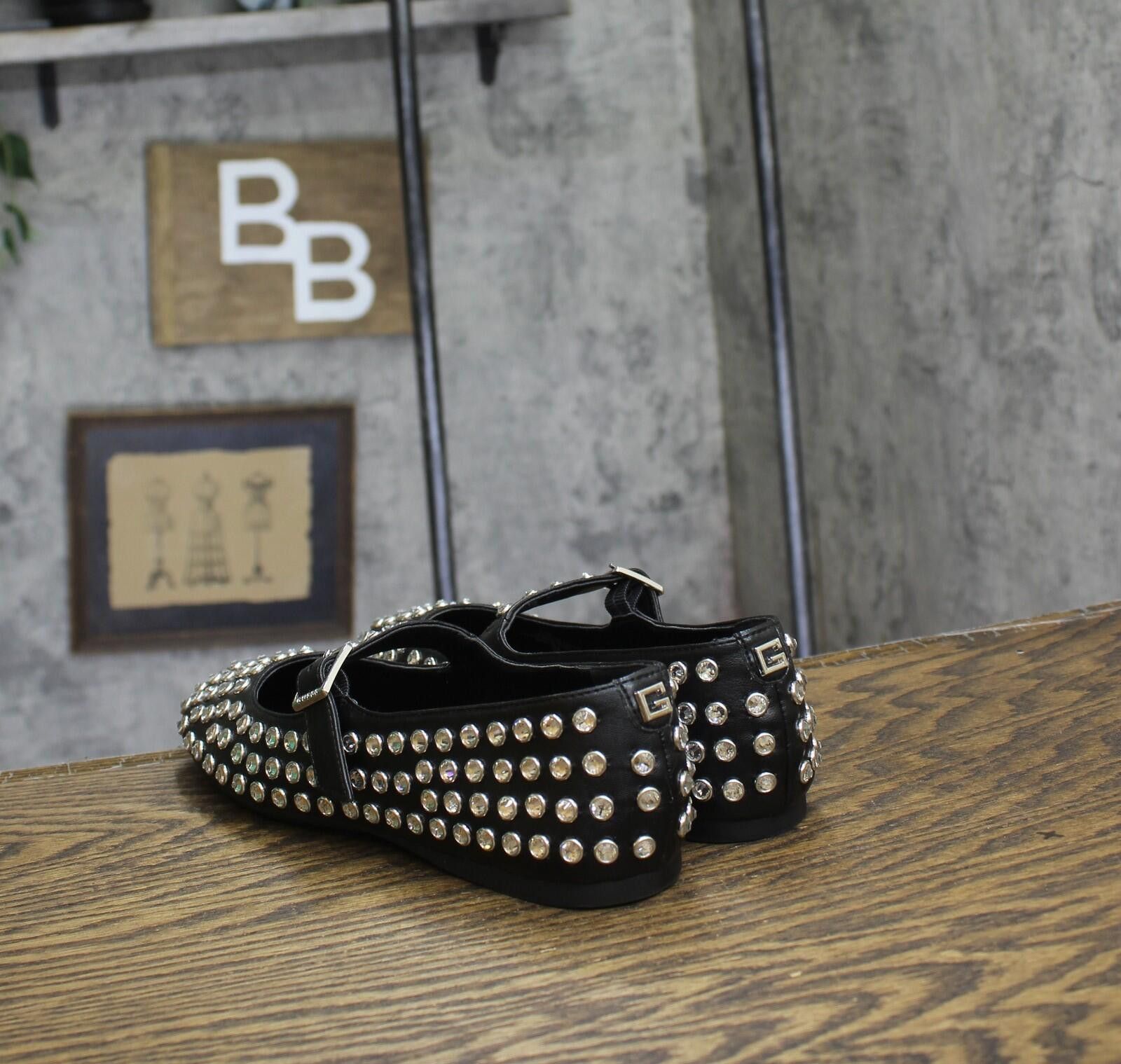 Guess Nwt Guess Mary Jane Flat Rhinestone Gwkalidal Black 7.5m Size US 7.5 / IT 37.5 - 2 Thumbnail