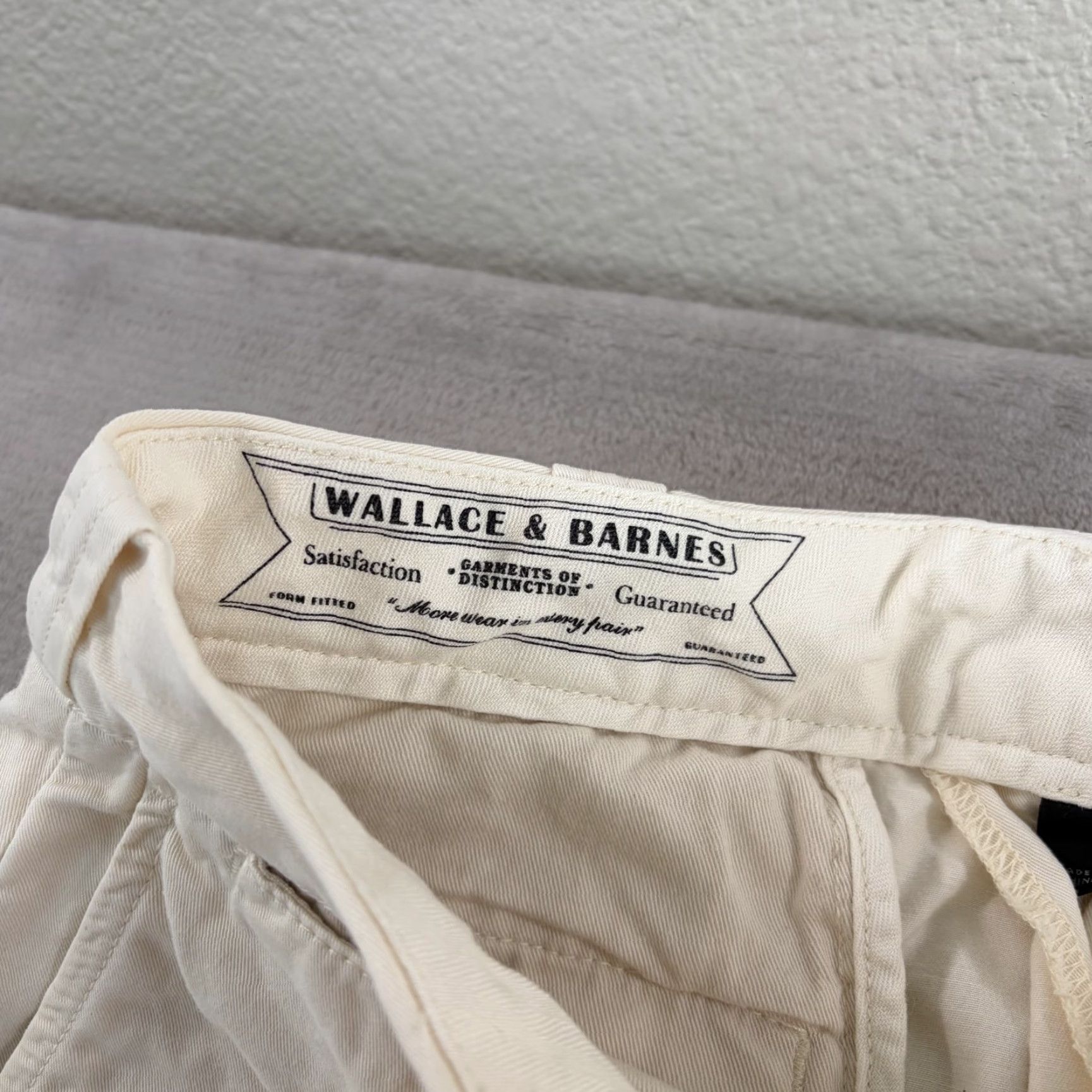 Wallace & Barnes Wallace & Barnes Chino Pants Men 29x32 Ivory Slim Flat Front Pockets 29in Inseam Size US 29 - 2 Thumbnail