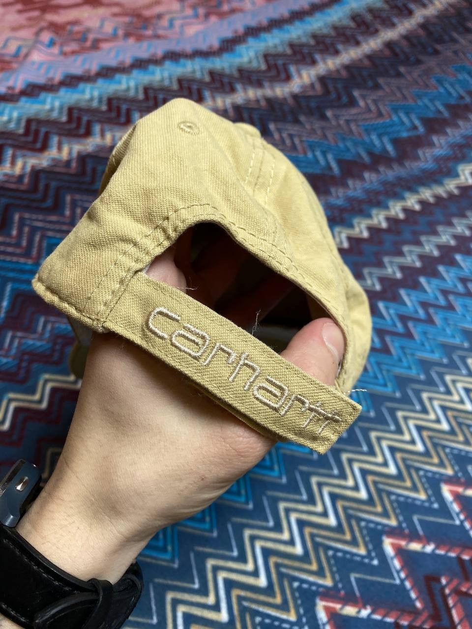 Carhartt Hats beige Vintage Carhartt Cap logo Y2K streetwear Size ONE SIZE - 7 Thumbnail