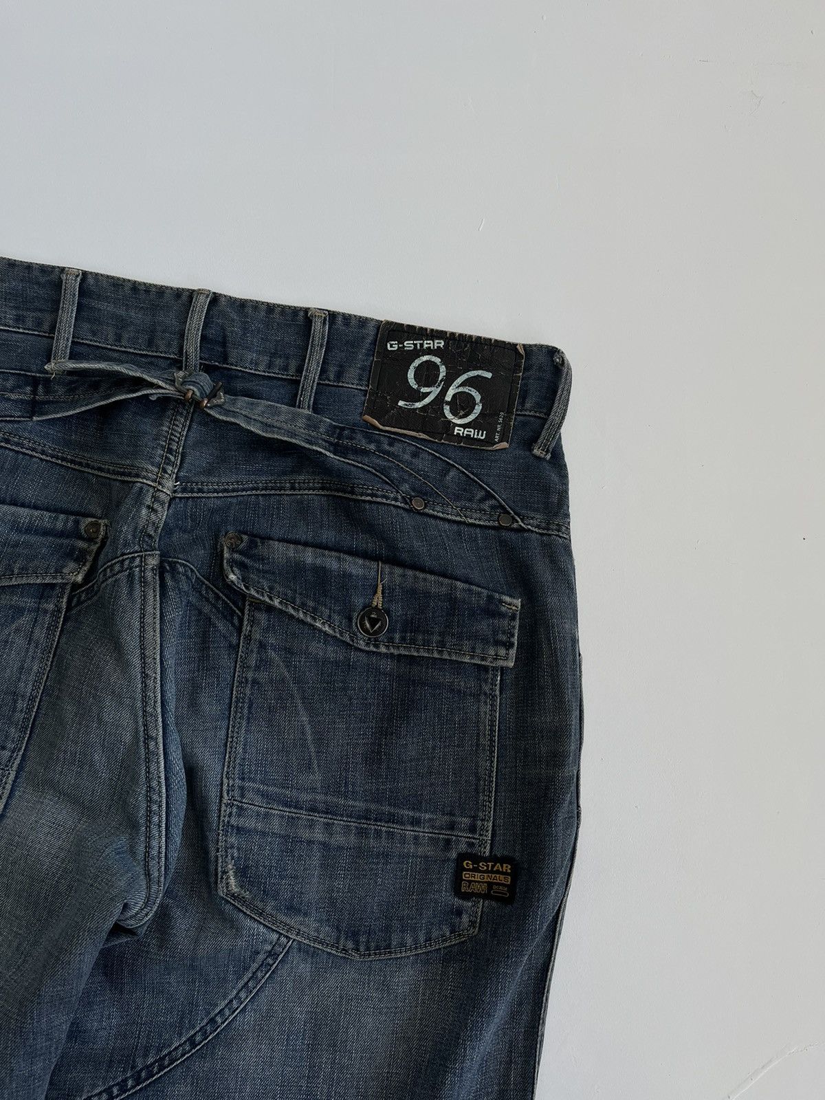 G-Star × Pharrell Vintage G Star Raw 96 distressed washed denim biker jeans Size US 36 / EU 52 - 4 Thumbnail