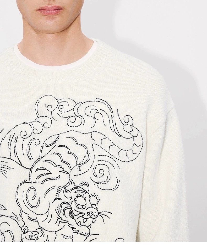 Kenzo KENZO Knitted sweater with tiger embroidery pattern for me Size US M / EU 48-50 / 2 - 6 Thumbnail