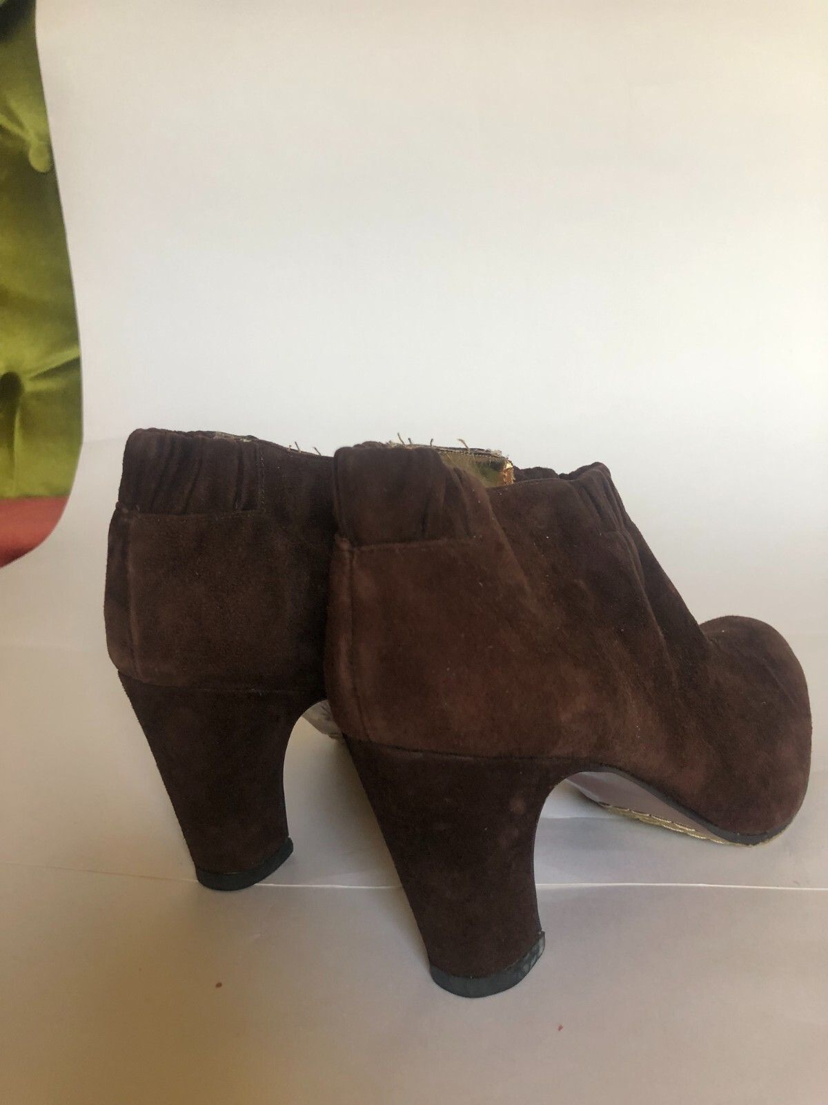 Sam Edelman Women Sam Edelman Brown Suede High Wide Heel Bootie 9M Size US 9 / IT 39 - 4 Thumbnail