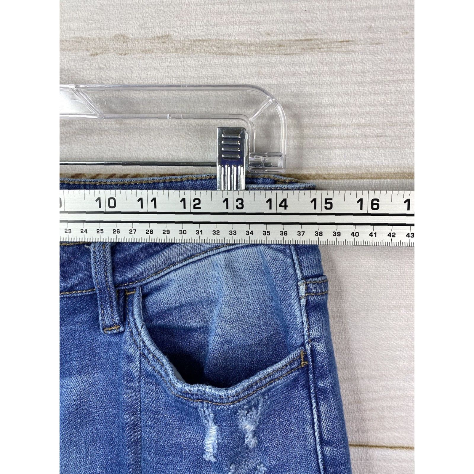 Vintage Flying Monkey Jeans Womens 29 Distressed Medium Wash High Rise Ankle Slit Back Jeans Size 29" - 4 Thumbnail
