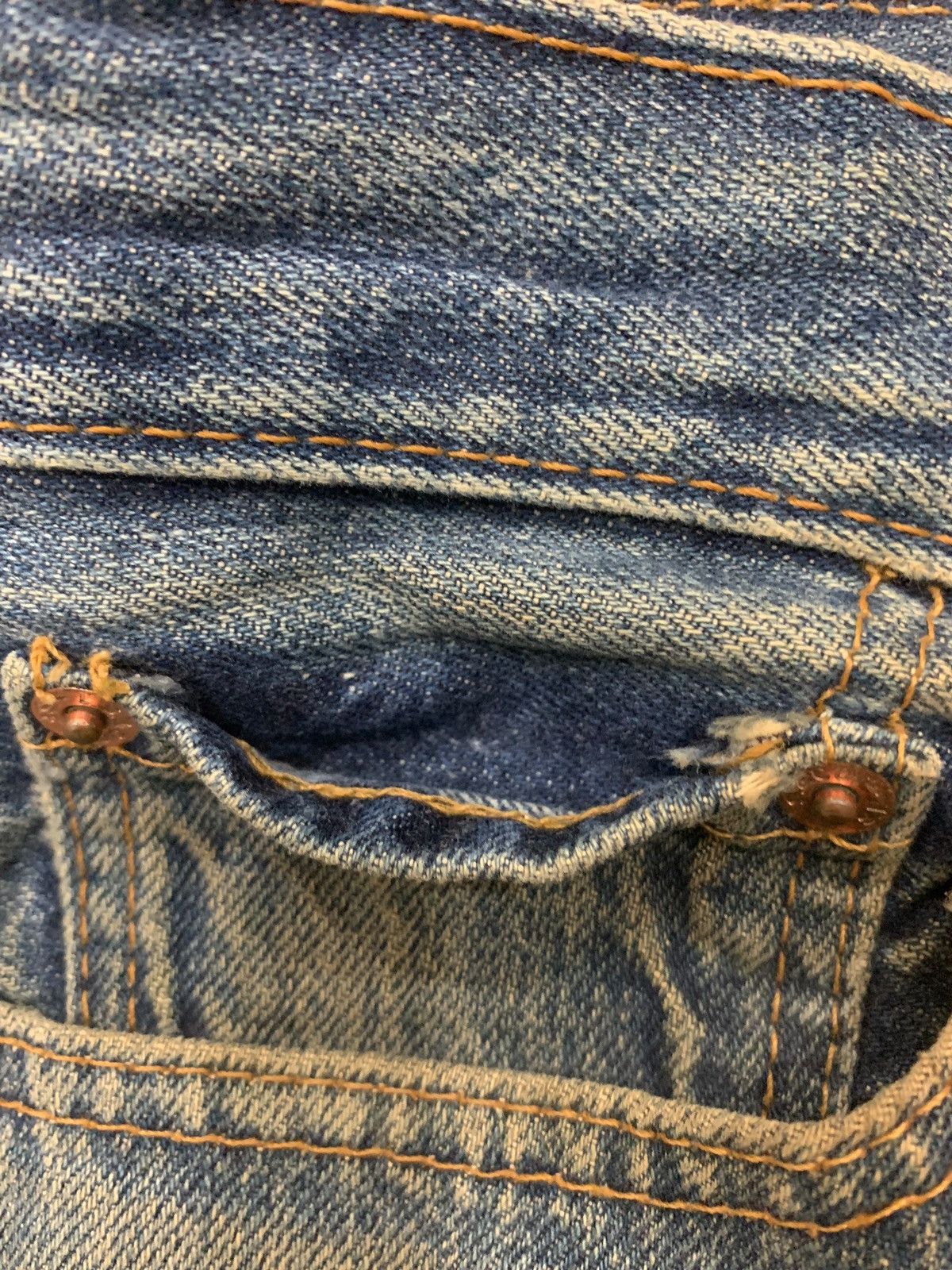 Levi's Vintage Levis UK Made Mud Wash Distressed Denim Pant (AC11) Size US 29 - 9 Thumbnail