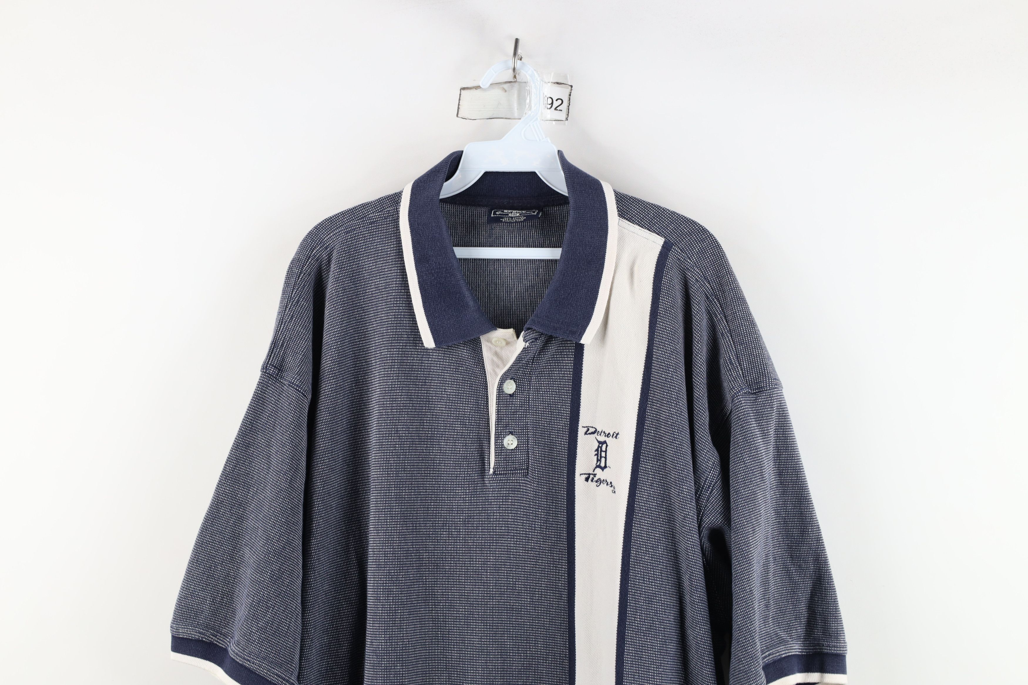 Vintage Vintage 90s Script English D Detroit Tigers Baseball Polo Size US XXL / EU 58 / 5 - 2 Thumbnail