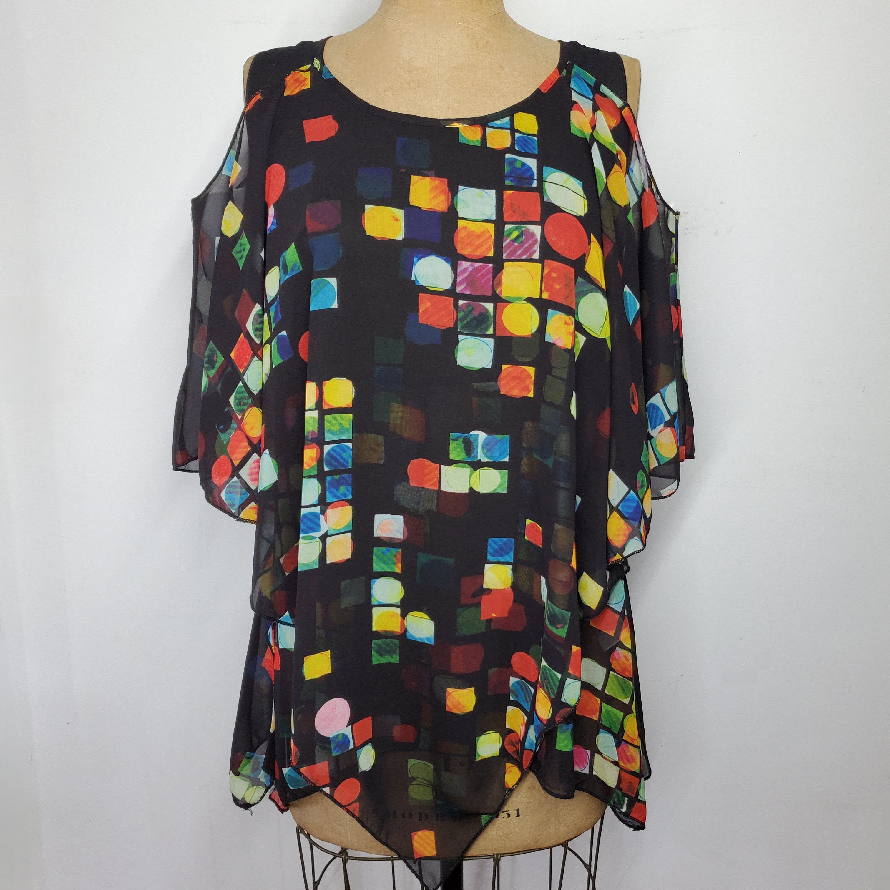 Other Fleur de Lis Size M Blouse Cold Shoulder Sleeveless Chiffon Size M / US 6-8 / IT 42-44 - 1 Thumbnail