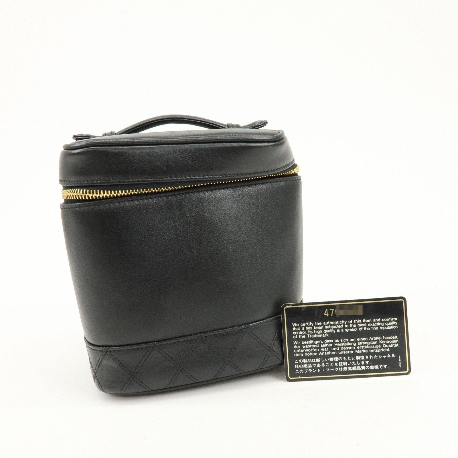 Chanel Chanel Bicolore Vanity Case Lambskin Top Handle Bag Black Size ONE SIZE - 8 Thumbnail