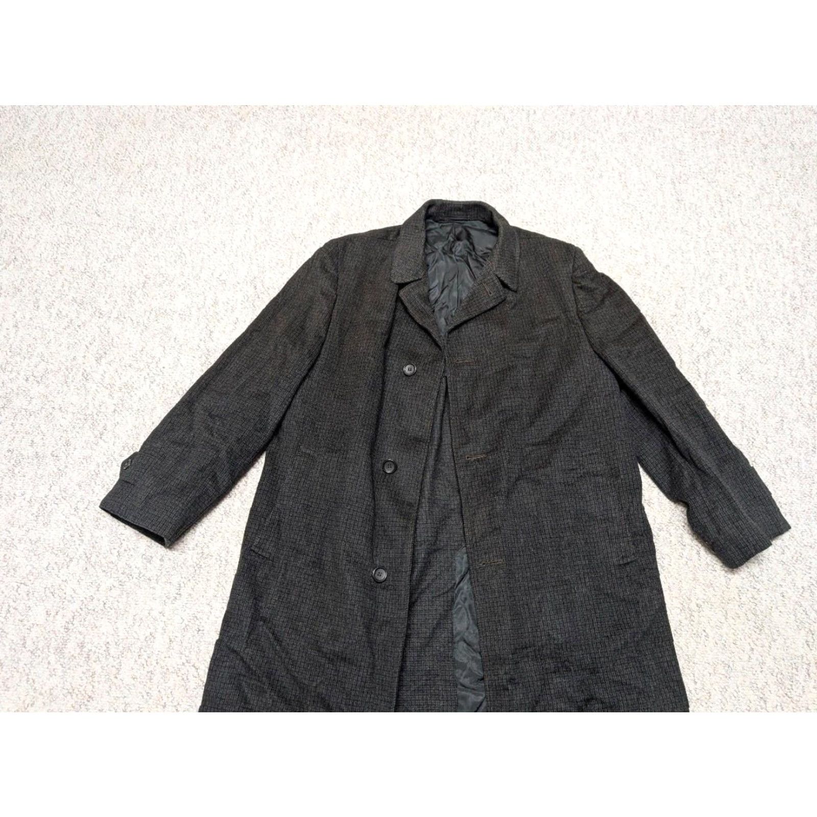 Vintage VINTAGE Richman Brothers Overcoat Shirt Mens 44 Black Plaid Wool Wool Coat 1960s 1960s overcoat check Size US L / EU 52-54 / 3 - 3 Thumbnail