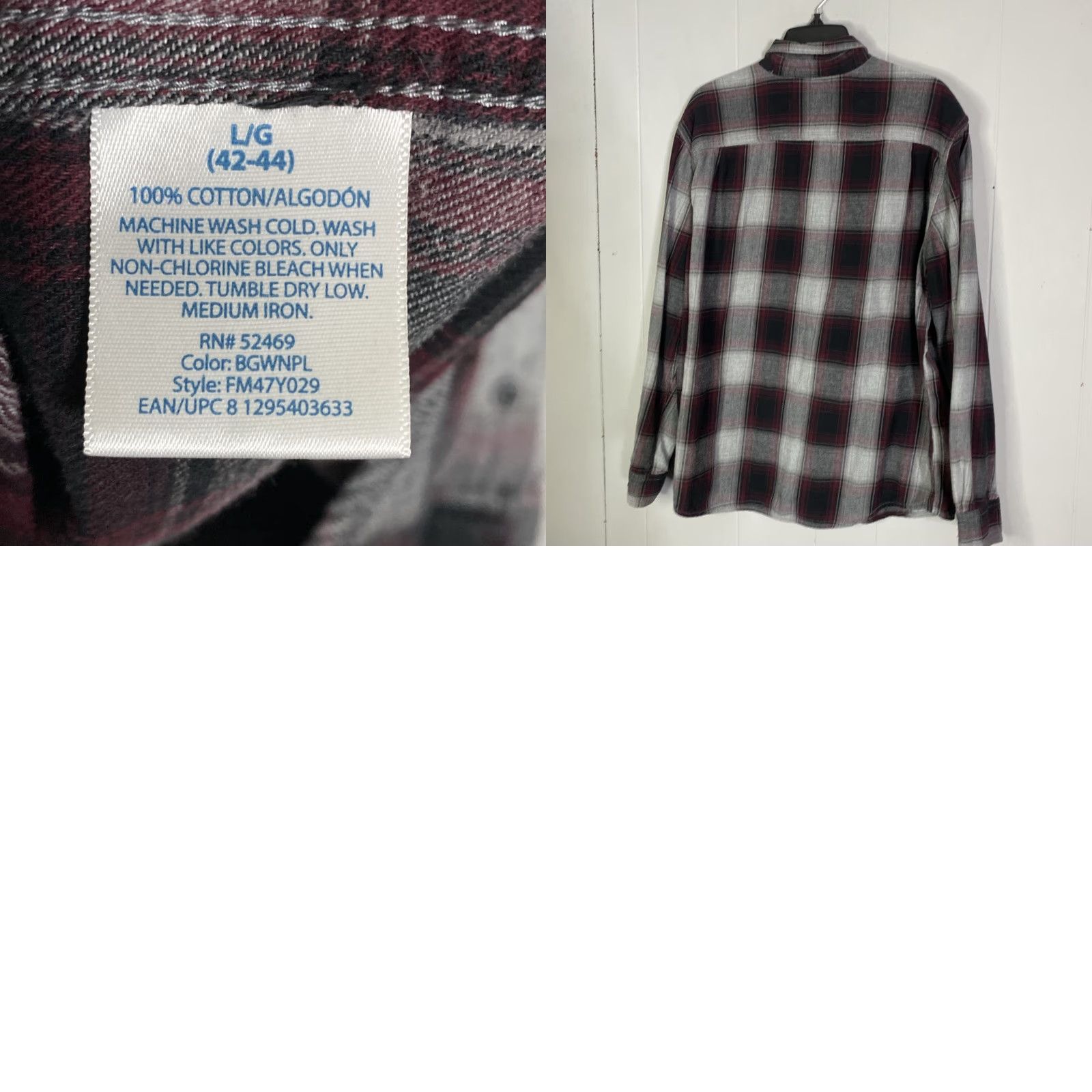Faded Glory Faded Glory Flannel Shirt Mens L Regular Long Sleeve Multicolor Button-Up 42-44 Size US L / EU 52-54 / 3 - 8 Thumbnail