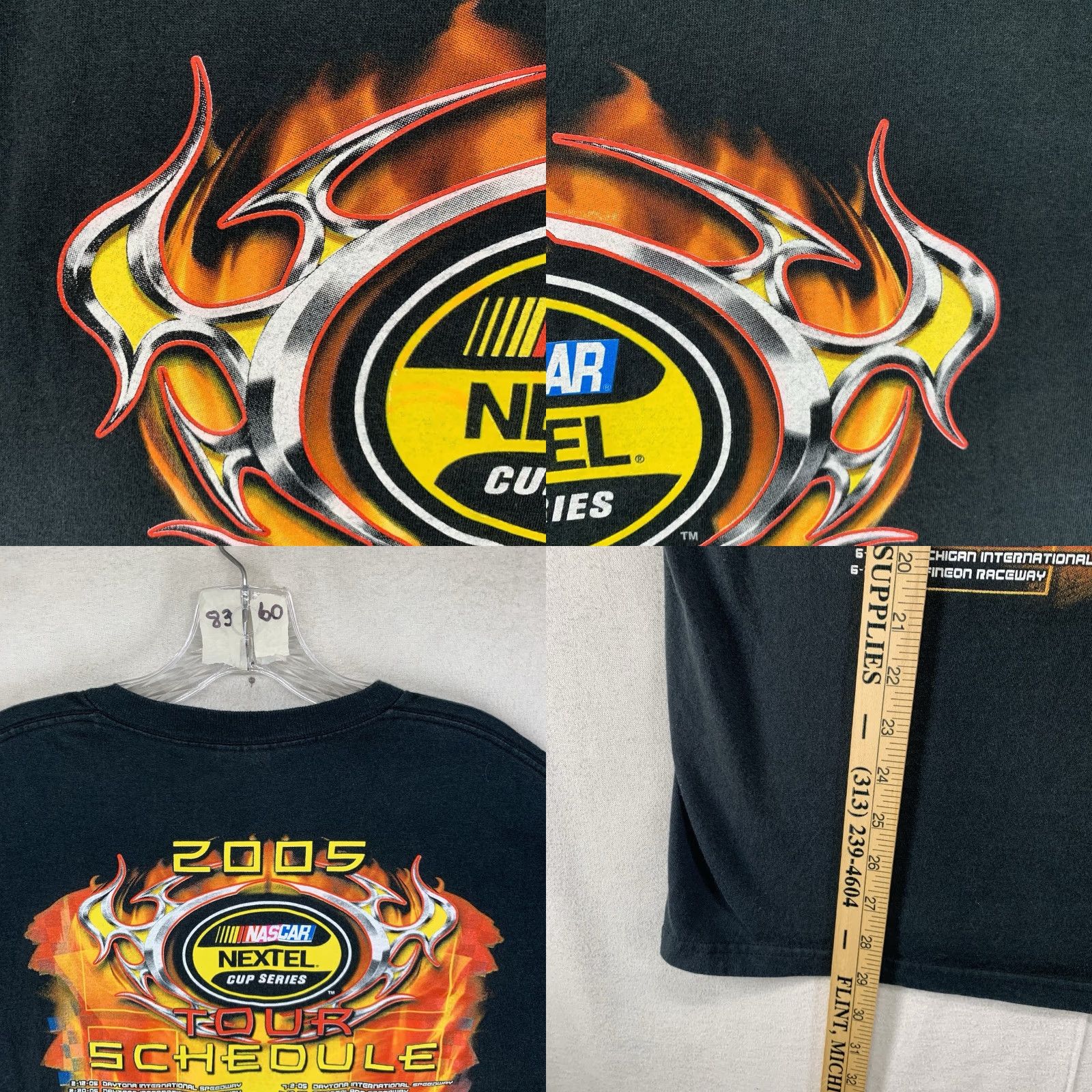 Delta VINTAGE Delta NASCAR Nextel Cup Series T-Shirt Large Black Double-Sided Flames Graphic Y2K Mens Size US L / EU 52-54 / 3 - 8 Thumbnail