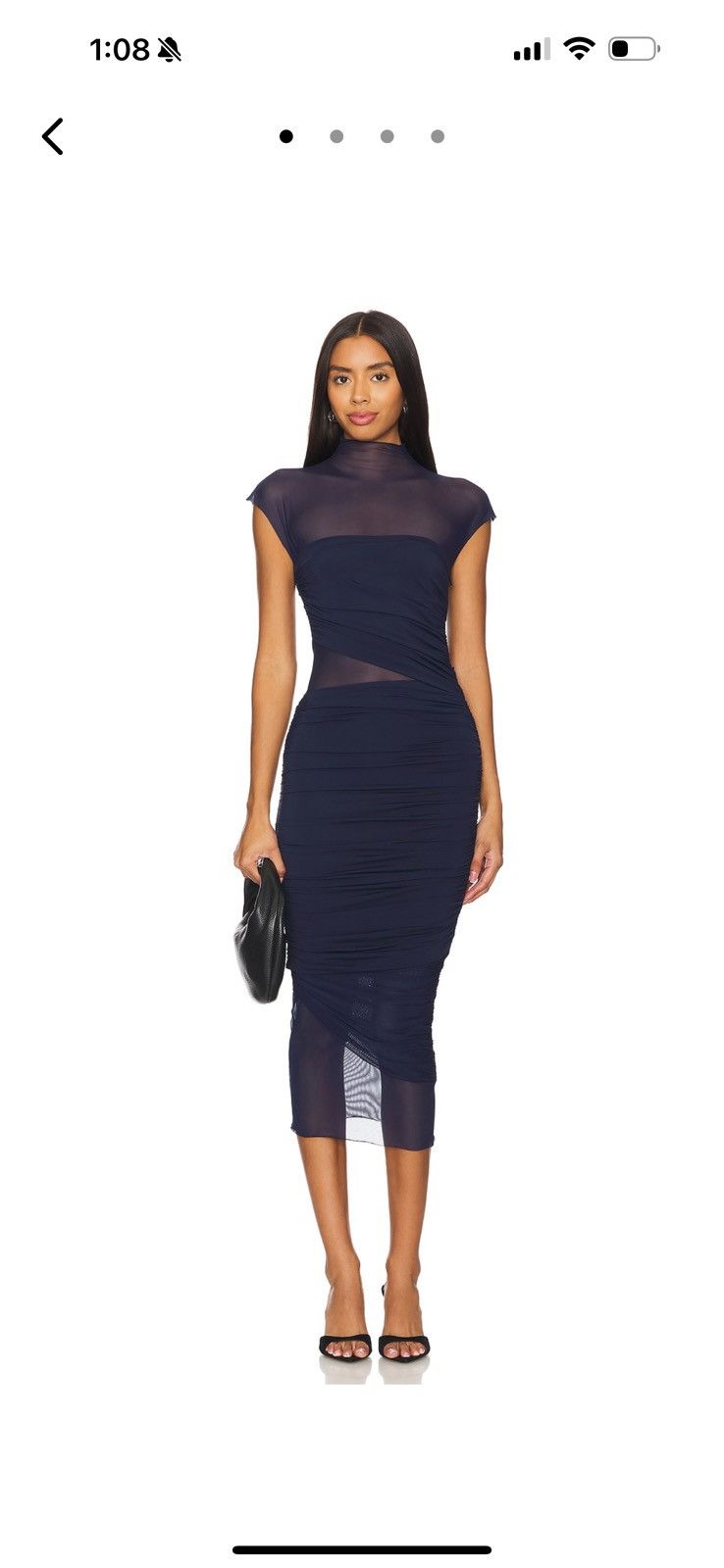 SER.O.YA SER.O.YA NWT Tabitha Mesh Ruched Midi Dress SIZE MEDIUM Size M / US 6-8 / IT 42-44 - 3 Thumbnail