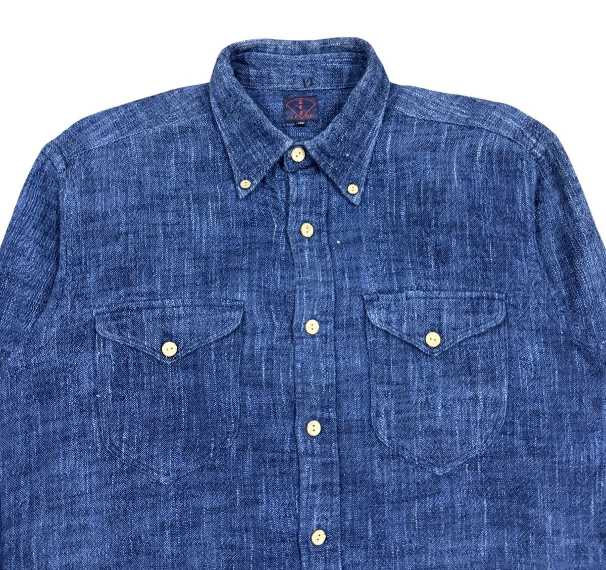 Mister Freedom × Sugar Cane Vtg🔥Japanese Salt & Pepper Patterned Sashiko Chamray Shirt Size US M / EU 48-50 / 2 - 3 Thumbnail