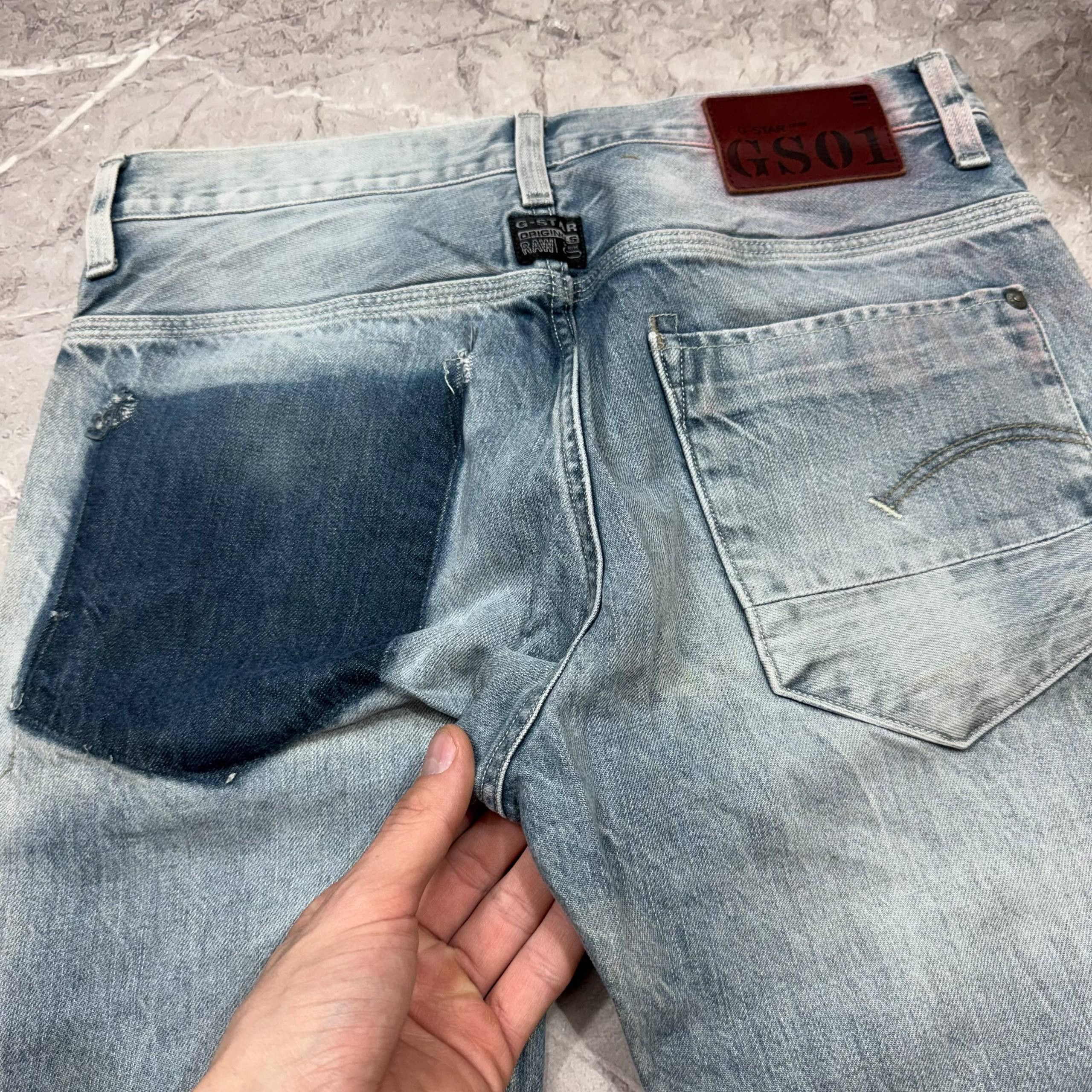 G-Star G-Star Raw Big Logo Denim Baggy Faded Y2K Jeans Mens Size Size US 33 - 12 Thumbnail