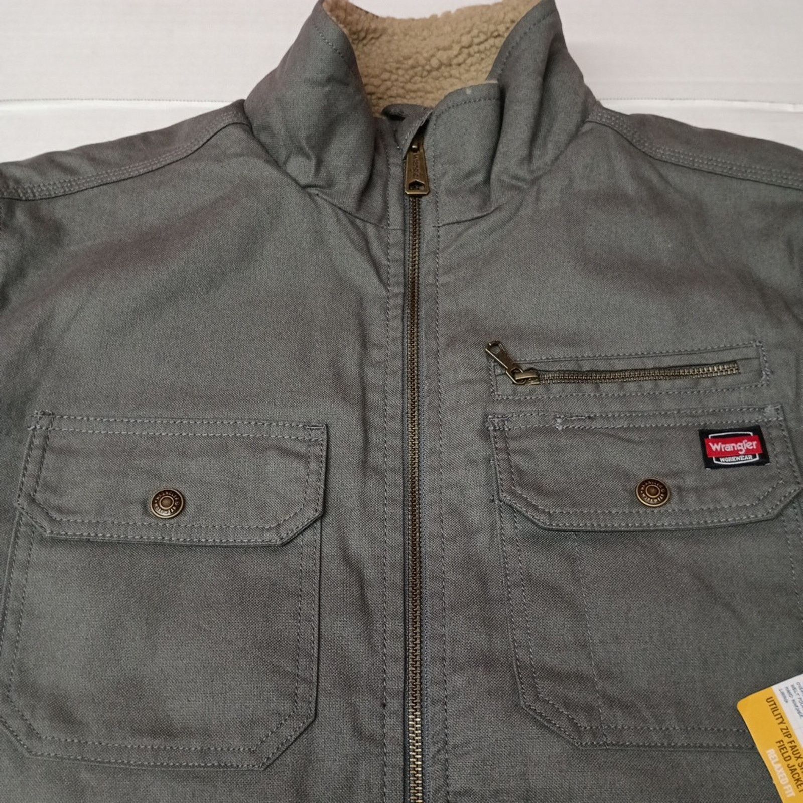 Wrangler Wrangler Sherpa Field Jacket Men's M (38-40) Gray Canvas Size US M / EU 48-50 / 2 - 4 Thumbnail