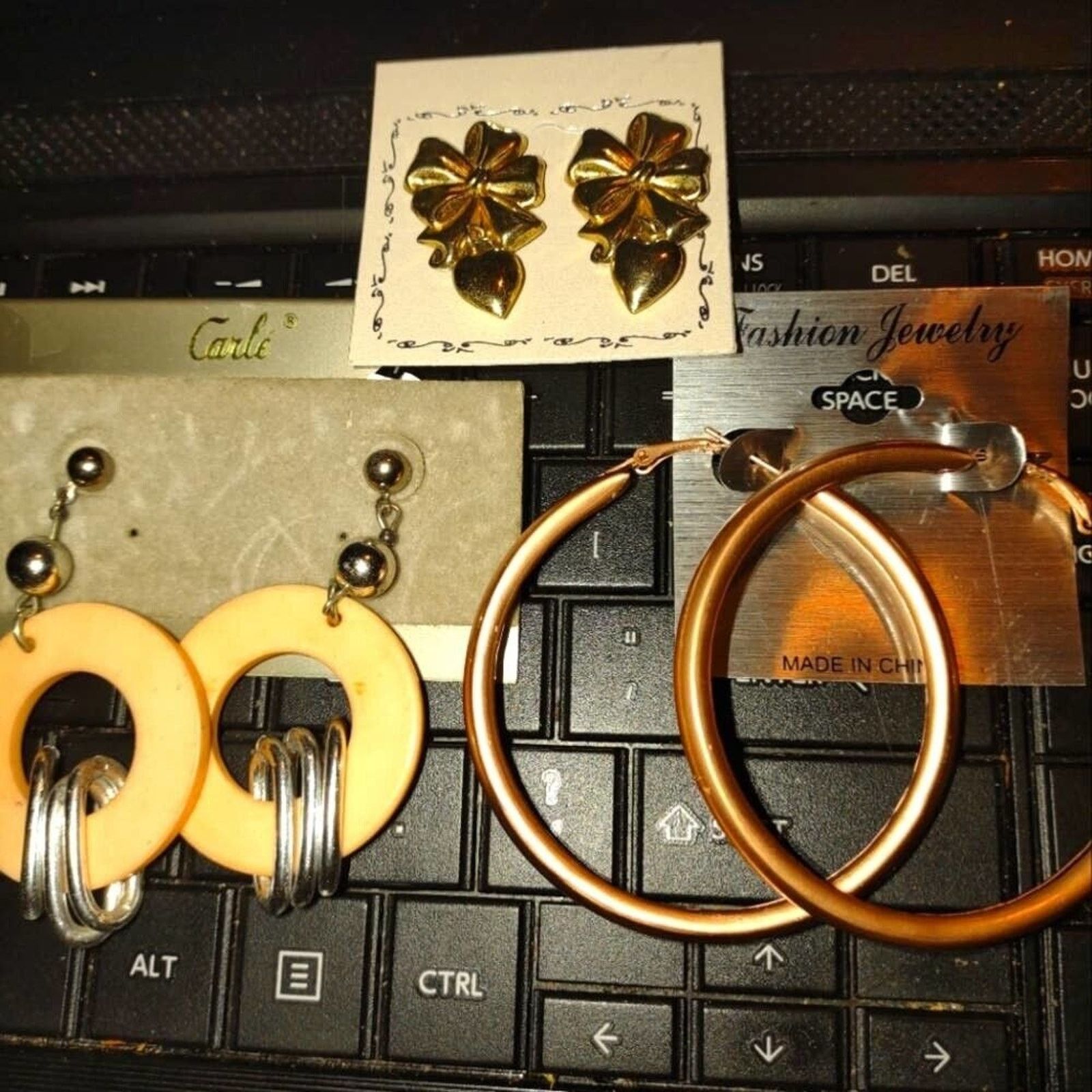 Vintage Three pairs of designer earrings new with tags Size ONE SIZE - 1 Thumbnail