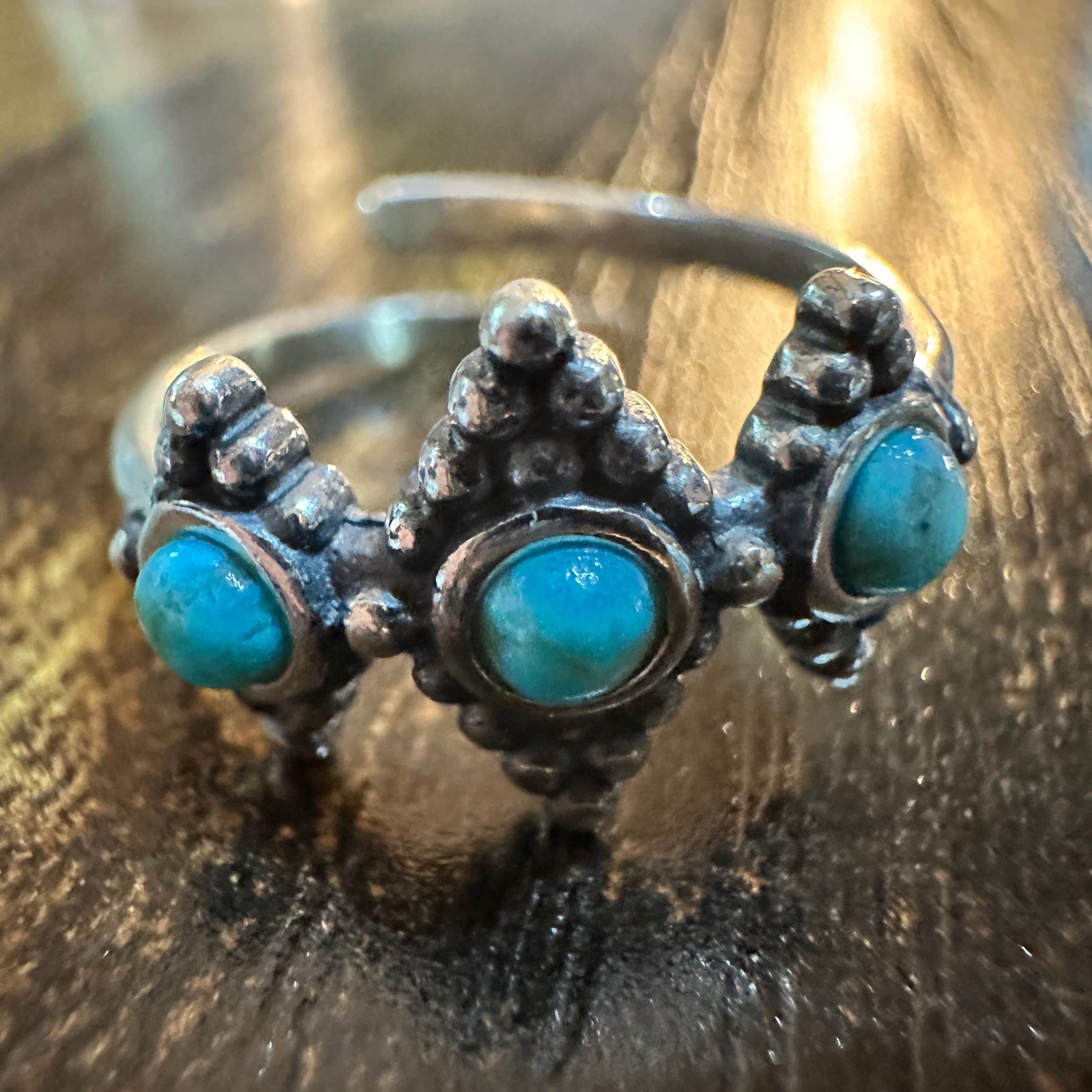 Other Boho Native American Turquoise Treasures: Adjustable Sterlin Size ONE SIZE - 1 Thumbnail