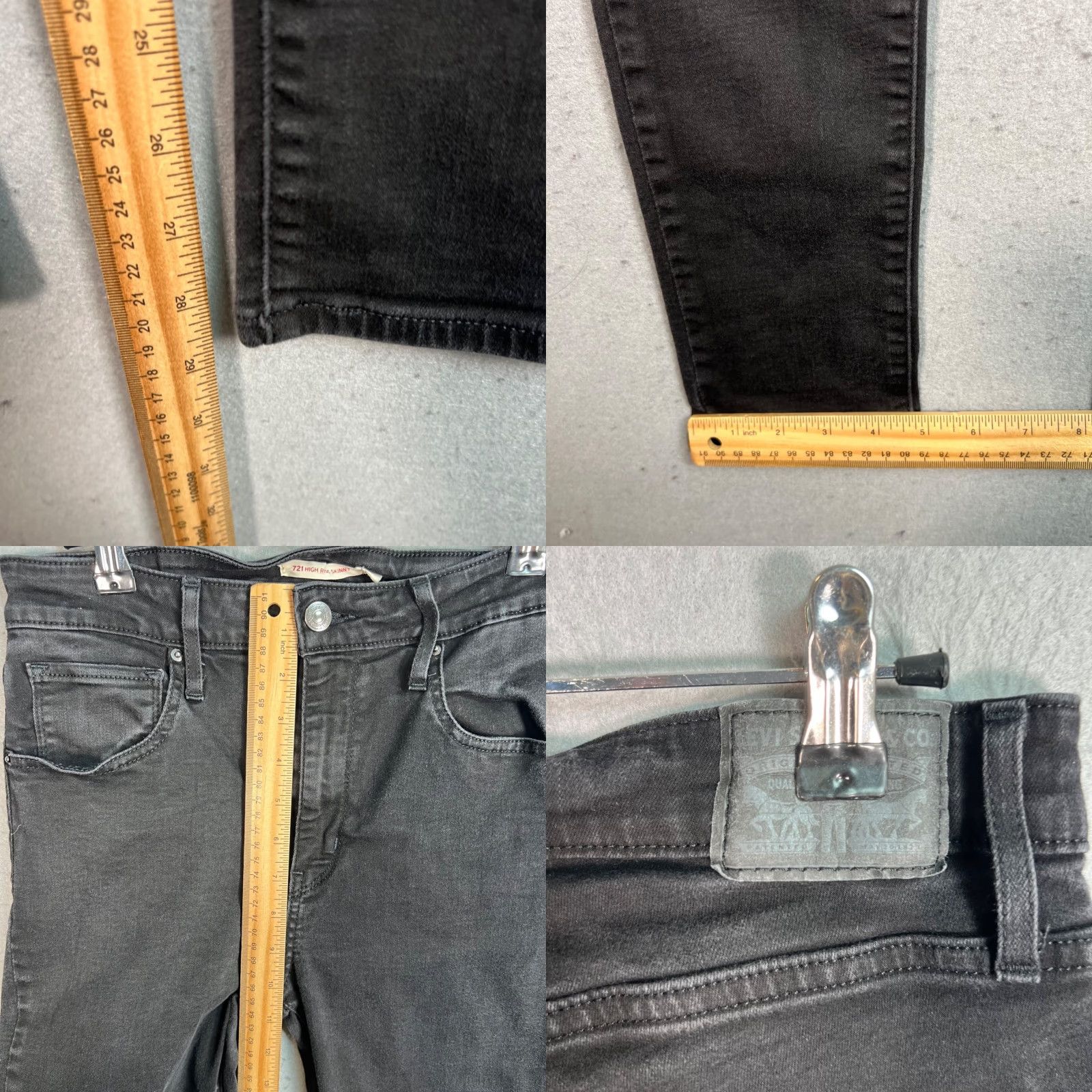 Levi's Levi's Womens 721 High Rise Skinny Jeans Size 30 Black Cotton Blend Stretch Size 30" / US 8 / IT 44 - 8 Thumbnail