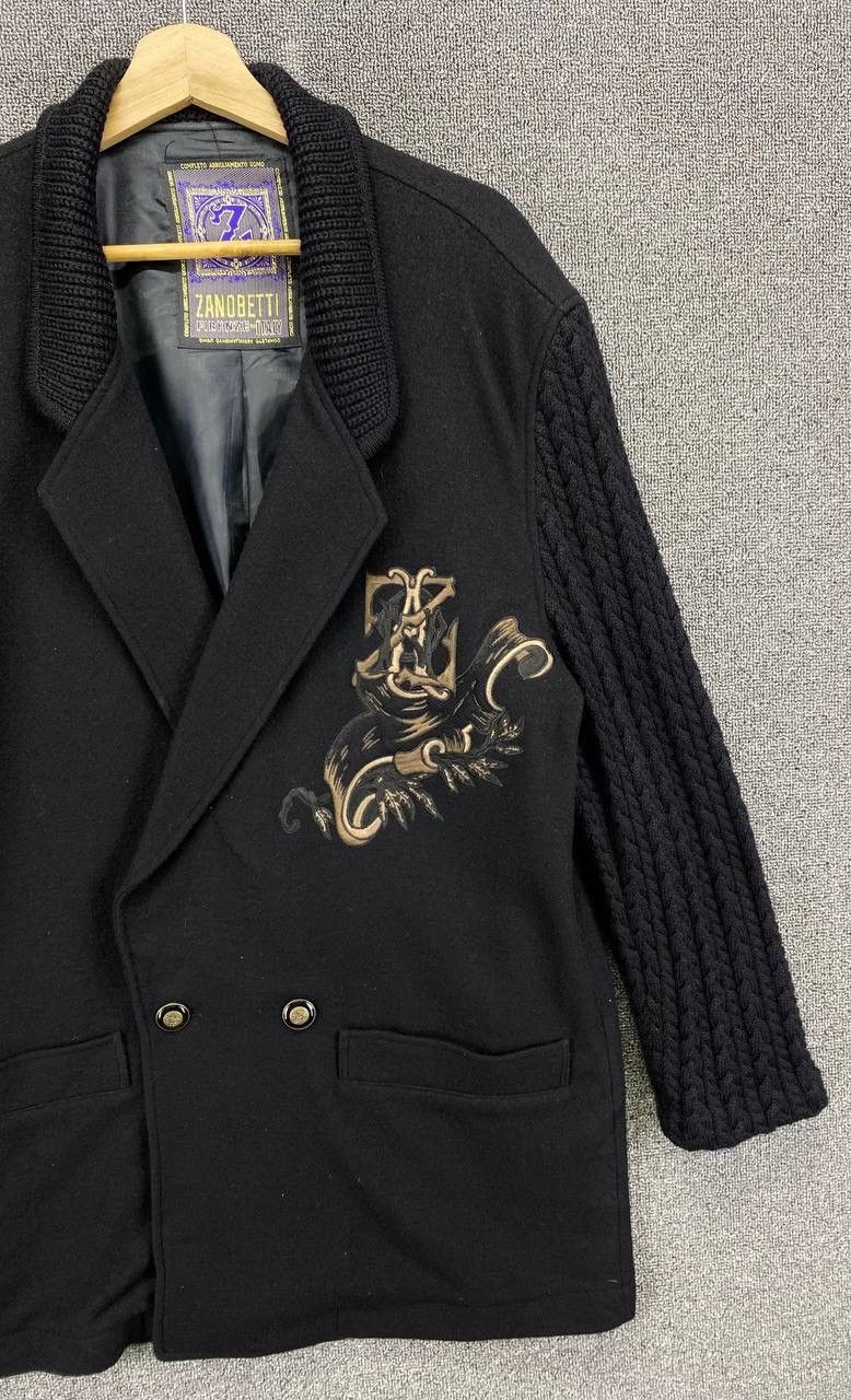 Japanese Brand Vintage Zanobetti Italia Wool Knitted Embroidery Coat Jacket Size XL / US 12-14 / IT 48-50 - 4 Thumbnail