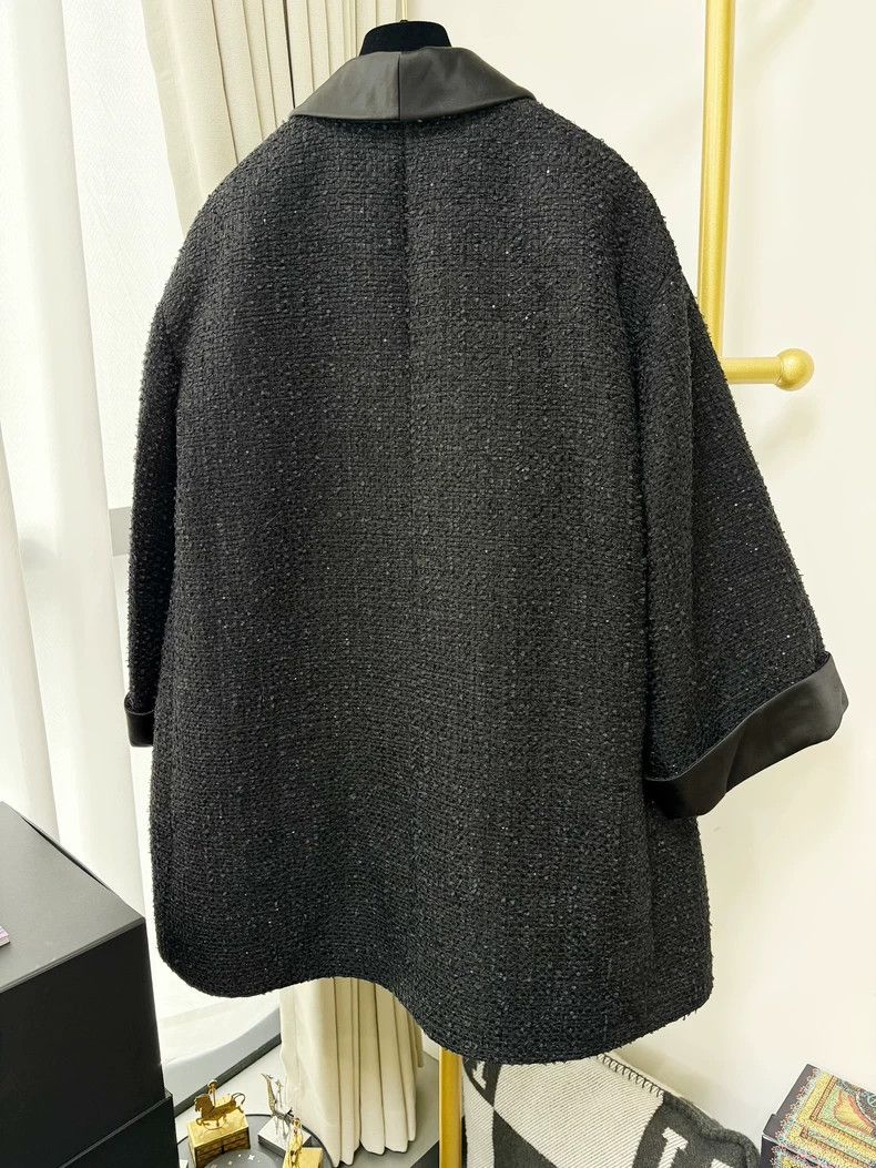 Chanel Chanel 22S show black glitter satin lapel silhouette jacke Size XS / US 0-2 / IT 36-38 - 2 Thumbnail