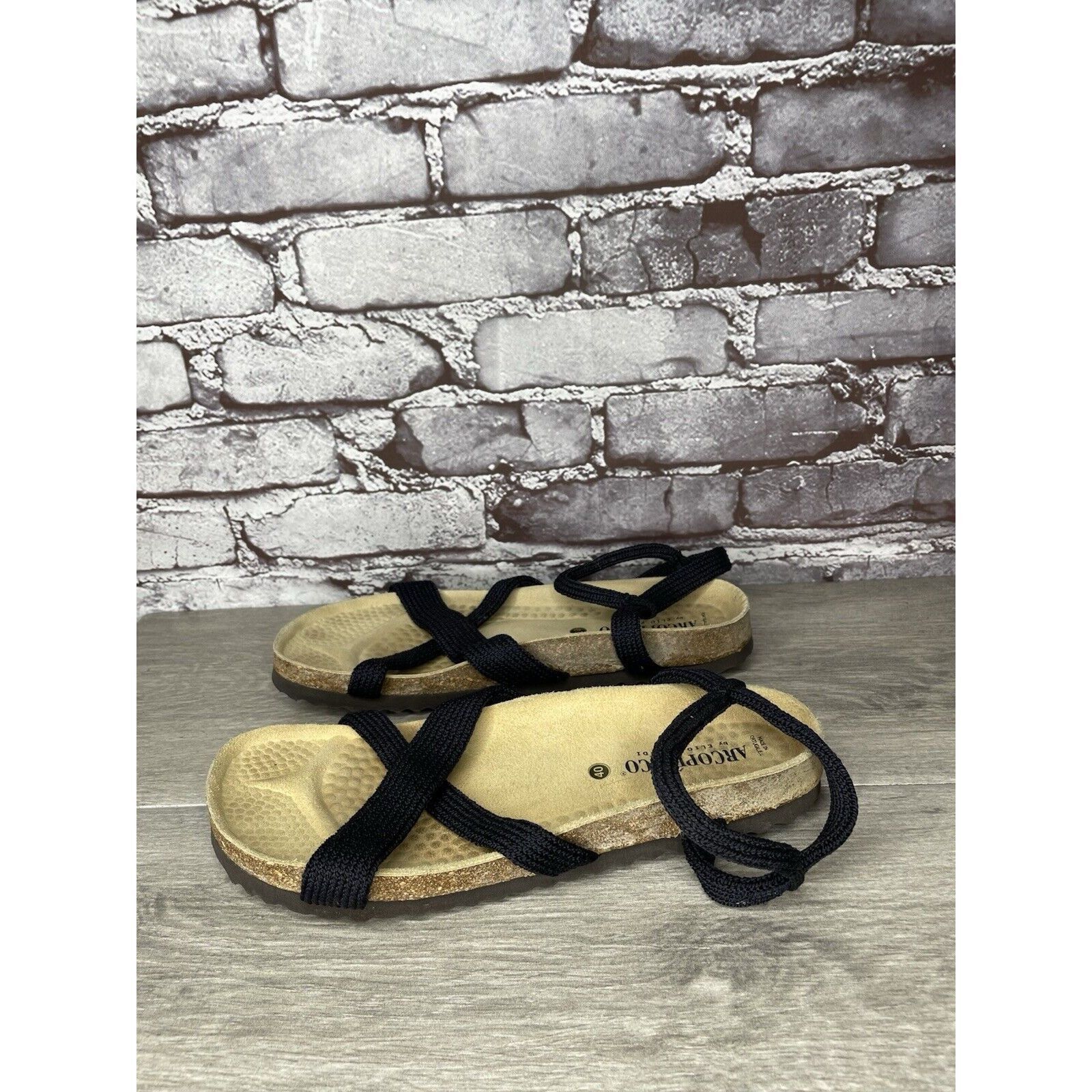 Other Arcopedico Salute Navy Blue Fabric Nylon Cross Strap Cork Sa Size US 9.5 / IT 39.5 - 17 Thumbnail