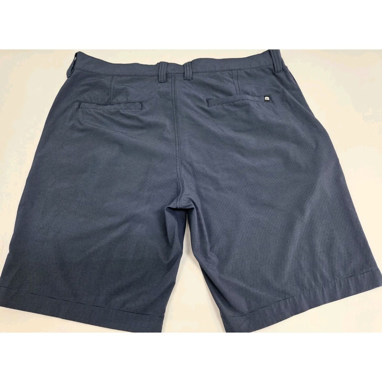TravisMathew Travis Mathew Mens Golf Shorts Blue/Black Striped Size 36/9" #8456 Size US 36 / EU 52 - 3 Thumbnail