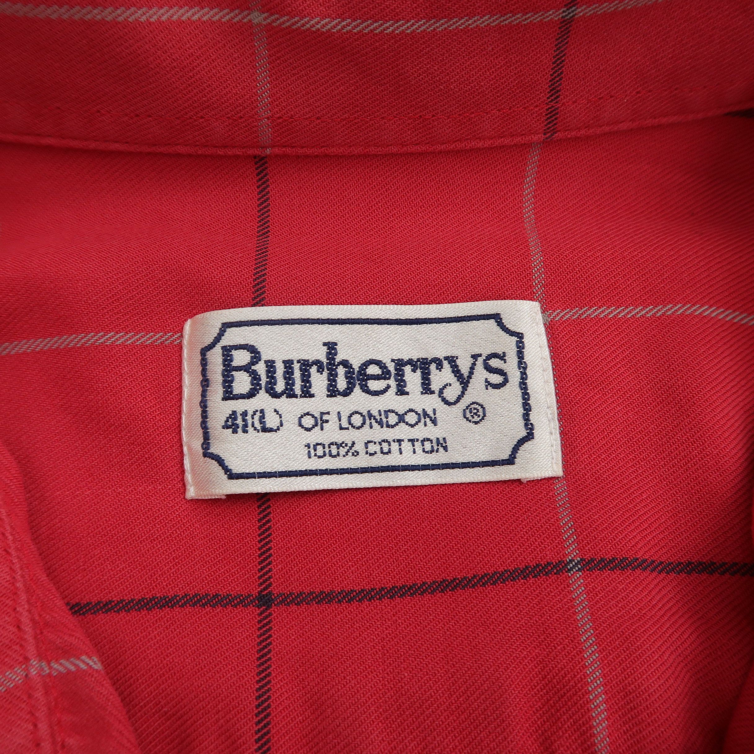 Burberry Vintage 90s Burberry Nova Check Old Red Shirt Size US L / EU 52-54 / 3 - 4 Thumbnail