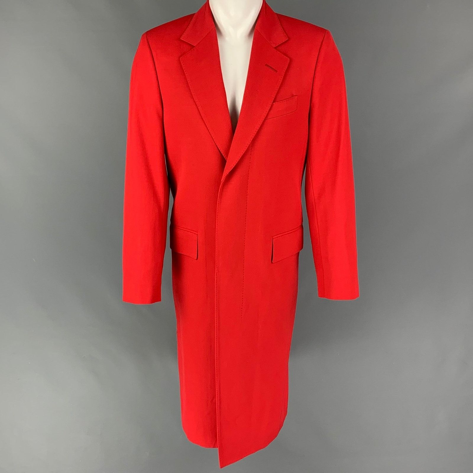 Paul Smith PAUL SMITH Size S Red Wool Polyamide Hidden Placket Coat Size US S / EU 44-46 / 1 - 1 Thumbnail