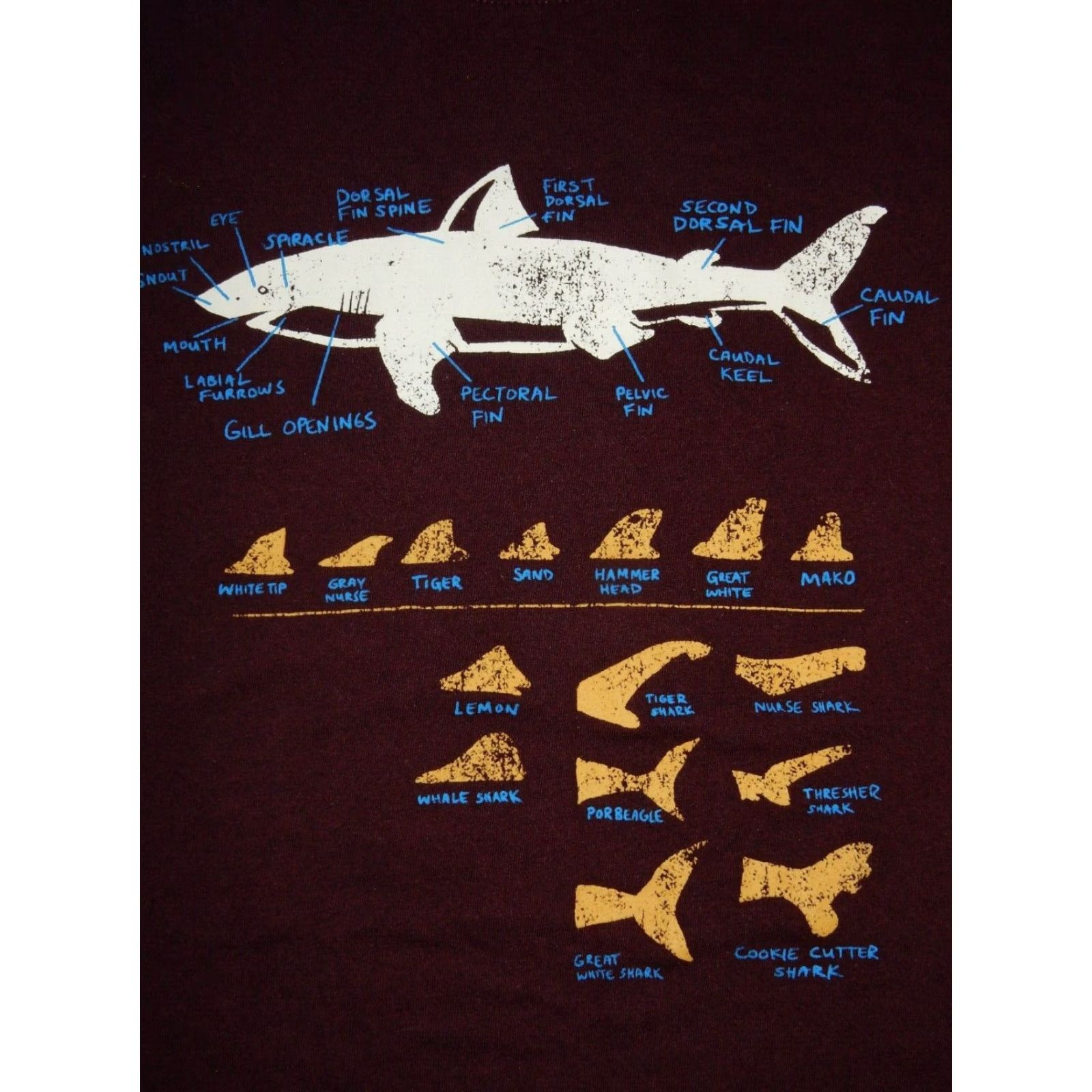 Banana Republic VINTAGE Banana Republic Men's T-Shirt Short Sleeve Size Small Red Shark Diagram 90s Size US S / EU 44-46 / 1 - 2 Thumbnail