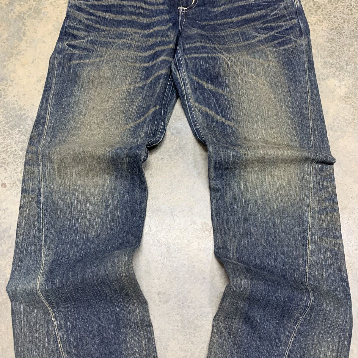 If Six Was Nine Vintage Edwin Blue Trip Clawmark Distressed Fade Jean Size US 33 - 5 Thumbnail