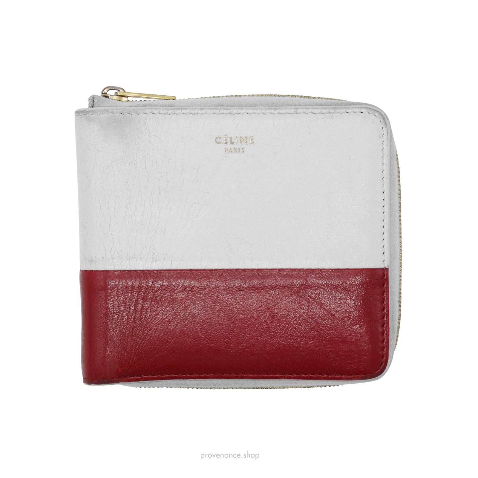 Celine 🔴 Celine Compact Zip Wallet - White/Red Size ONE SIZE - 1 Thumbnail