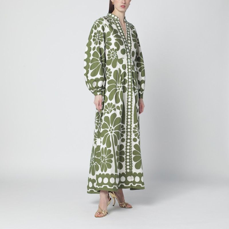 Farm Rio Palermo Dress With Green Print