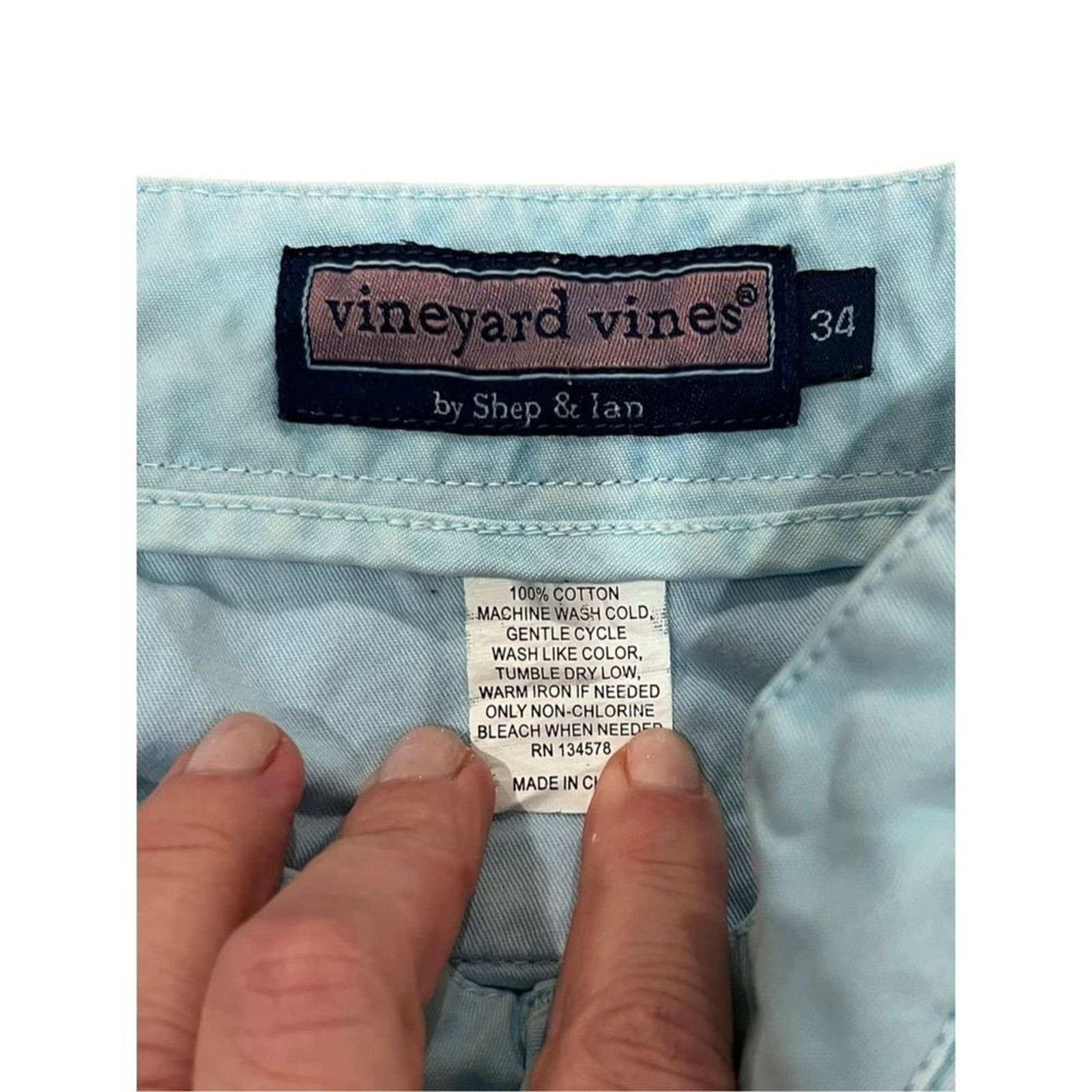 Vineyard Vines Vineyard Vines Pastel Blue Chino Shorts - 34, 8.5" Inseam Size US 34 / EU 50 - 3 Thumbnail