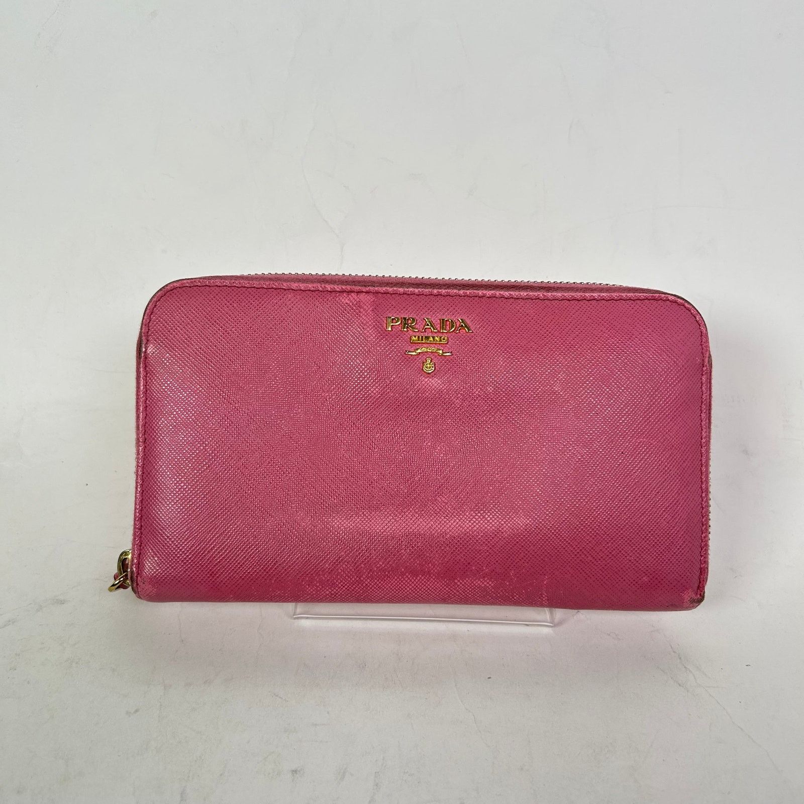 Prada Prada Pink Saffiano Zip-Around Wallet Size ONE SIZE - 1 Thumbnail