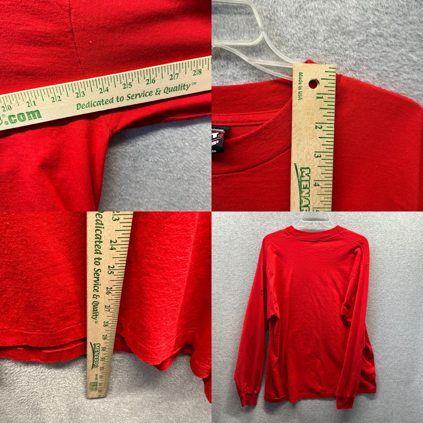 Fruit Of The Loom VINTAGE Fruit of the Loom Shirt Mens XL Red Single Stitch Country 80s Size US XL / EU 56 / 4 - 8 Thumbnail