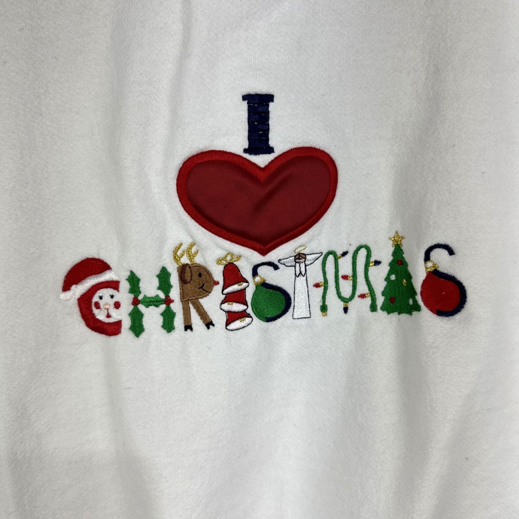 Vintage Vintage MC Sportswear Womens Embroidered I Love Christmas Sweatshirt Large Pullover Size L / US 10 / IT 46 - 2 Thumbnail