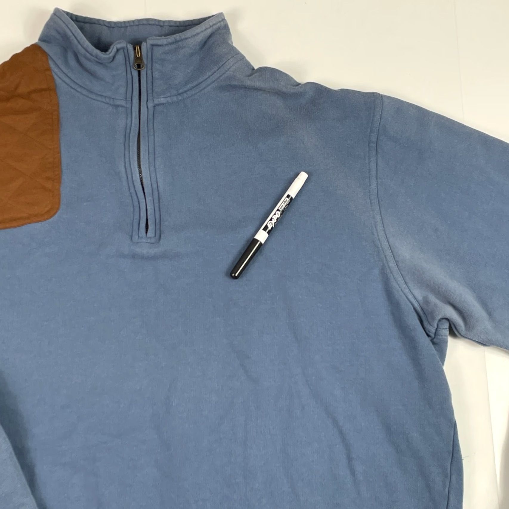 Vintage Gander Mountain Sweater Mens XL Blue 1/4 Zip Elbow Pads Pullover Knit 1/4 Zip Pockets Logo Mock Neck Size US XL / EU 56 / 4 - 3 Thumbnail