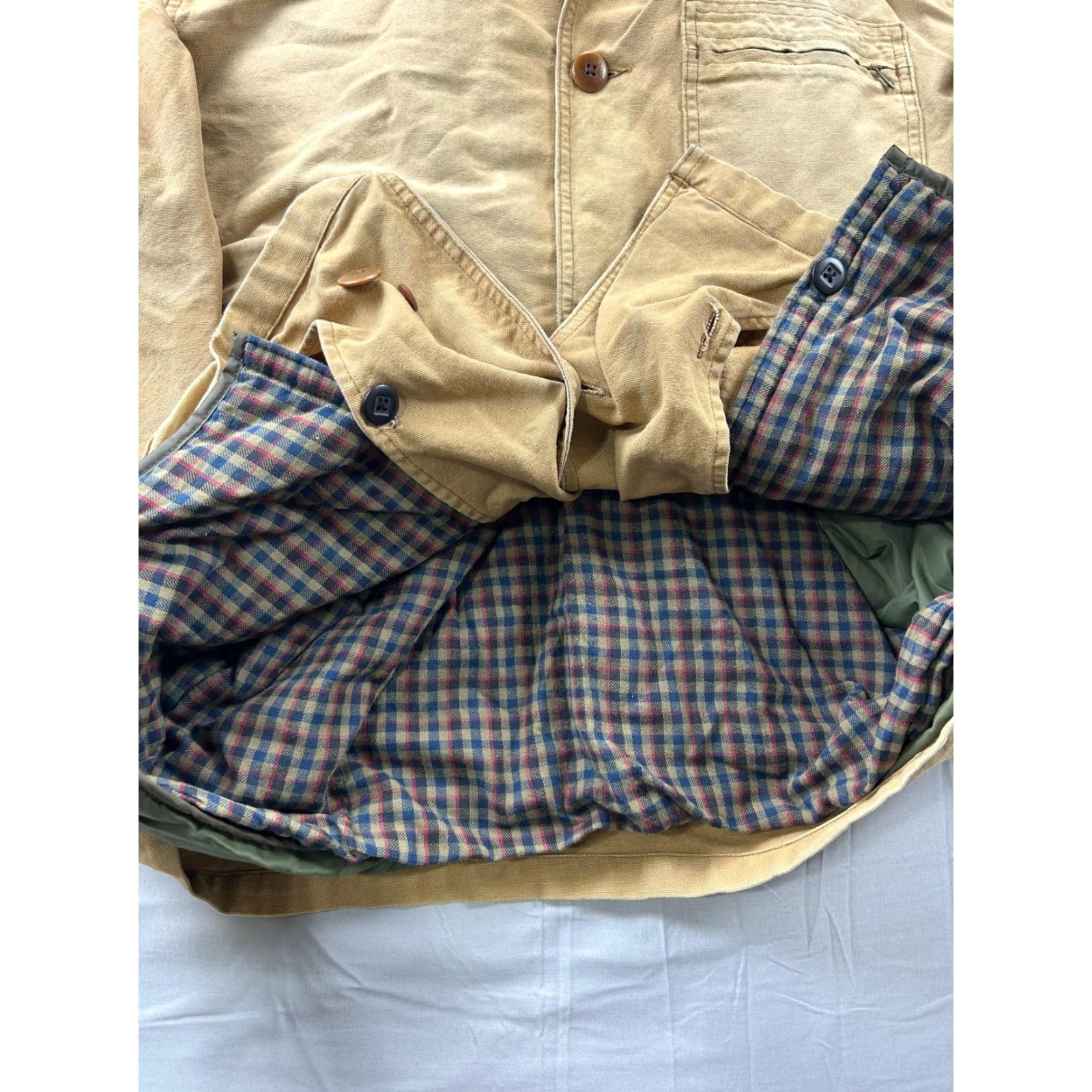 Vintage VINTAGE L.L.Bean Coat Men XL Tan Canvas Down Insulated Lined Cord Collar Barn 90s Size US XL / EU 56 / 4 - 5 Thumbnail