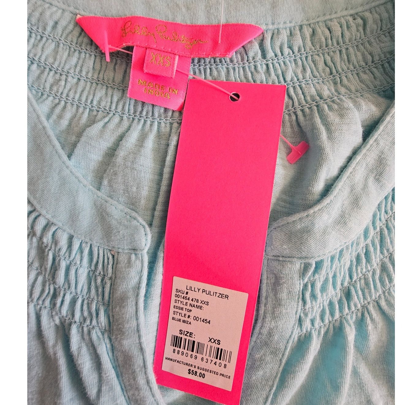 Lilly Pulitzer Lilly Pulitzer 100% Cotton Essie Top Blue Ibiza Tank XXS Size M / US 6-8 / IT 42-44 - 8 Thumbnail