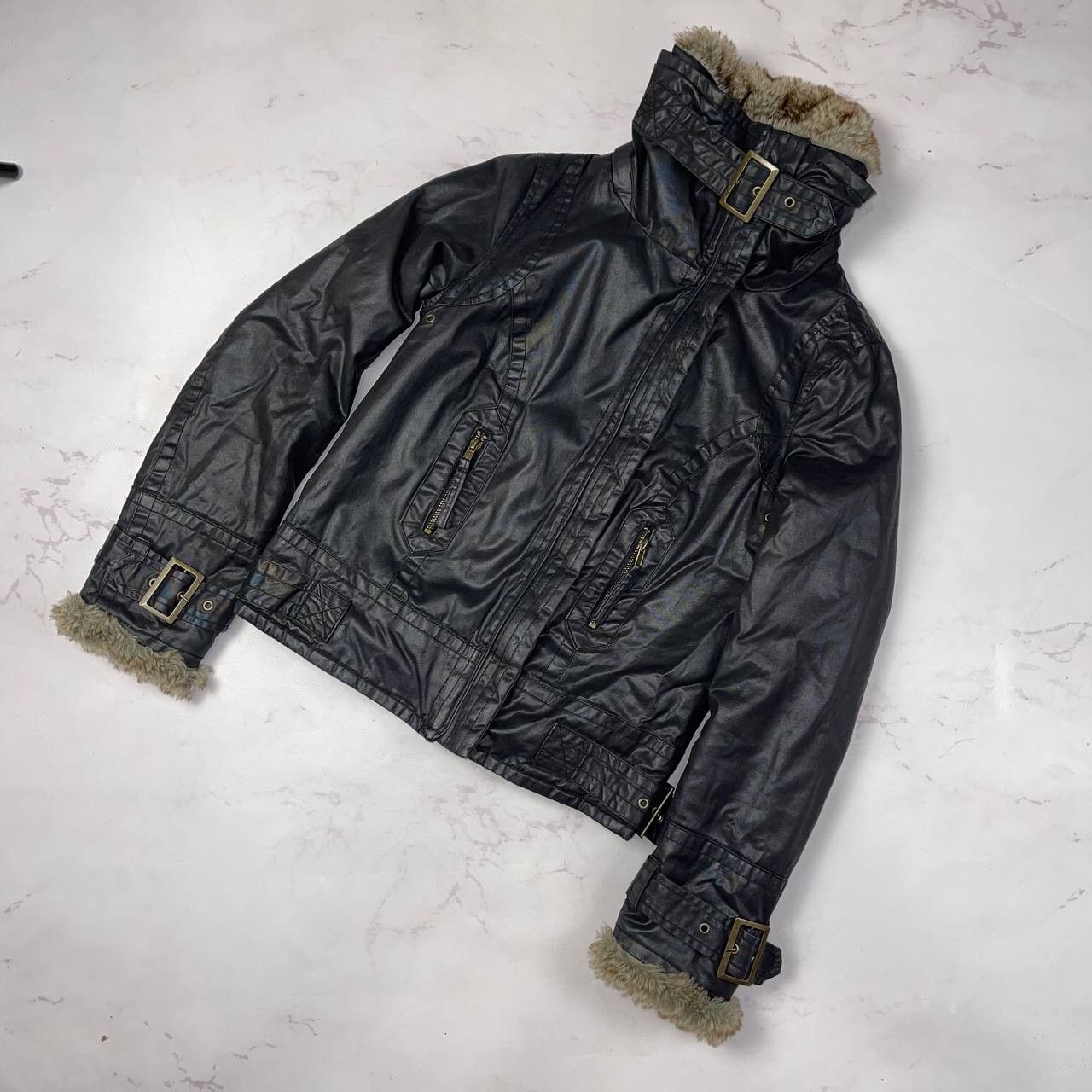 Japanese Brand Vintage Crazy Y2K Leather fur Jakets streetwear size Size M / US 6-8 / IT 42-44 - 2 Thumbnail