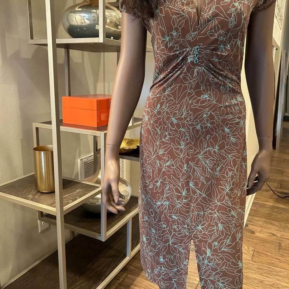Bcbgmaxazria BCBG Maxazria Jersey Dress with Jeweled Pin Front Size S / US 4 / IT 40 - 9 Thumbnail